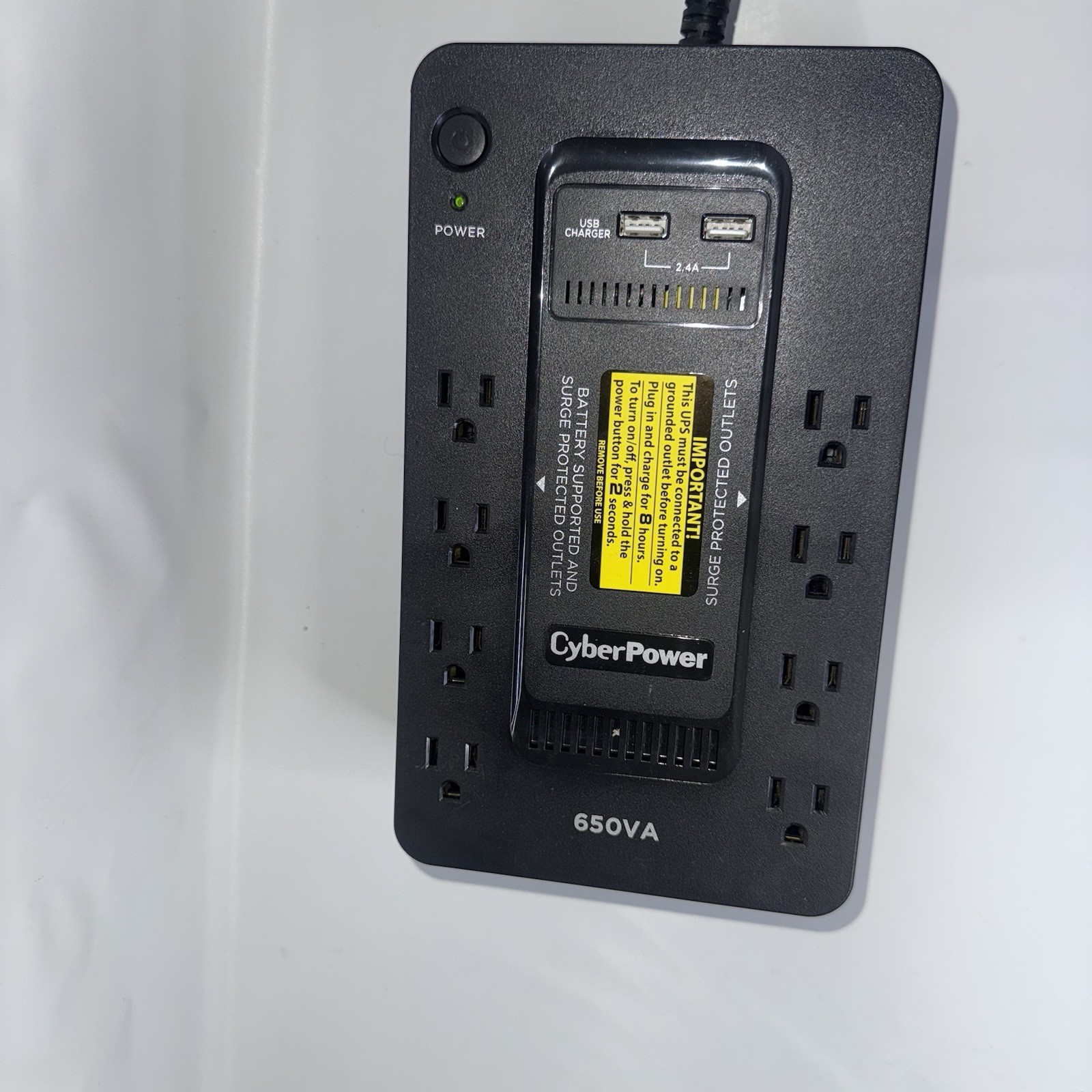 CyberPower 650VA 8-Outlet UPS Battery Backup with USB SX650U Tested