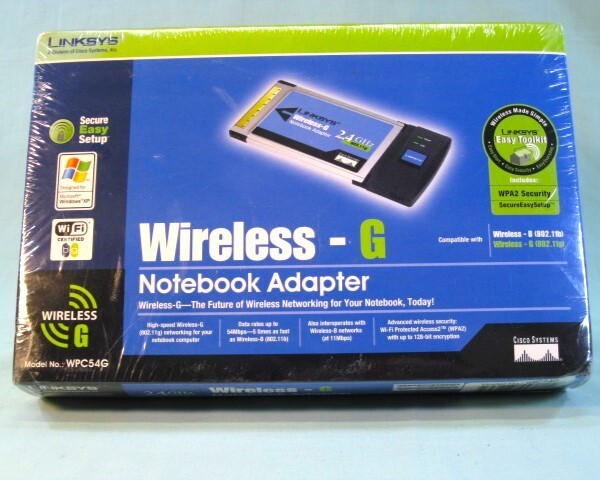 Linksys Wireless-G Notebook Adapter Model #WPC54G  NEW SEALED