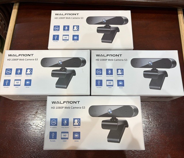 (4) Walfront HD 1080P Web Camera-S3 USB 2.0, 360° Rotation, Clear Sound, Black