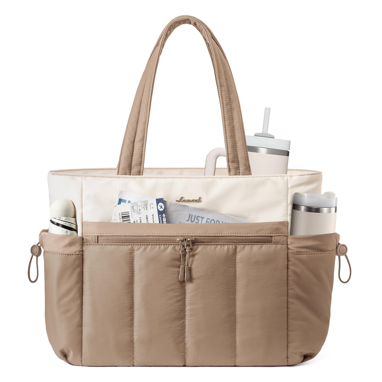 Puffer Laptop Bag for , Ultra-Lightweight Puffer Tote Bag w/Organized Compart...