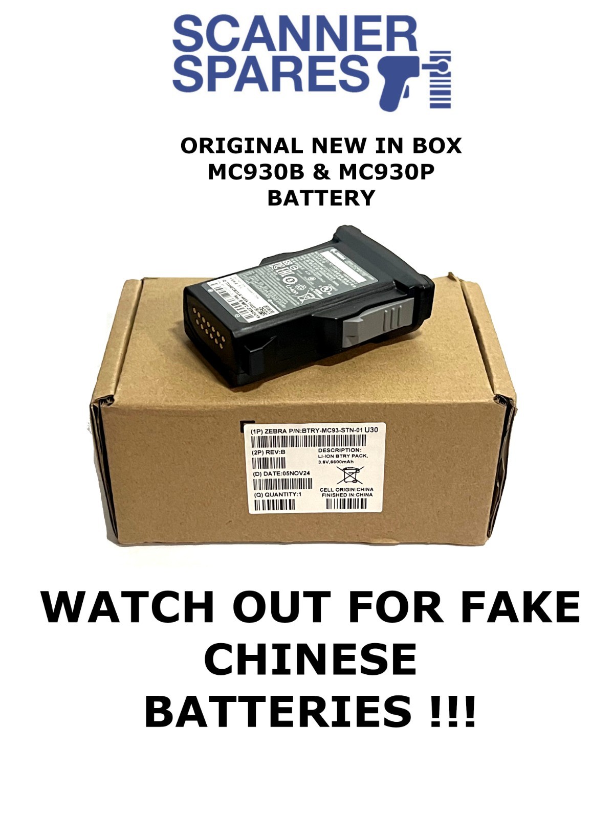 Zebra MC930B-GSHDG4NA Battery BTRY-MC93-STN-01 7000mAh MC9300 MC930B BT-000370