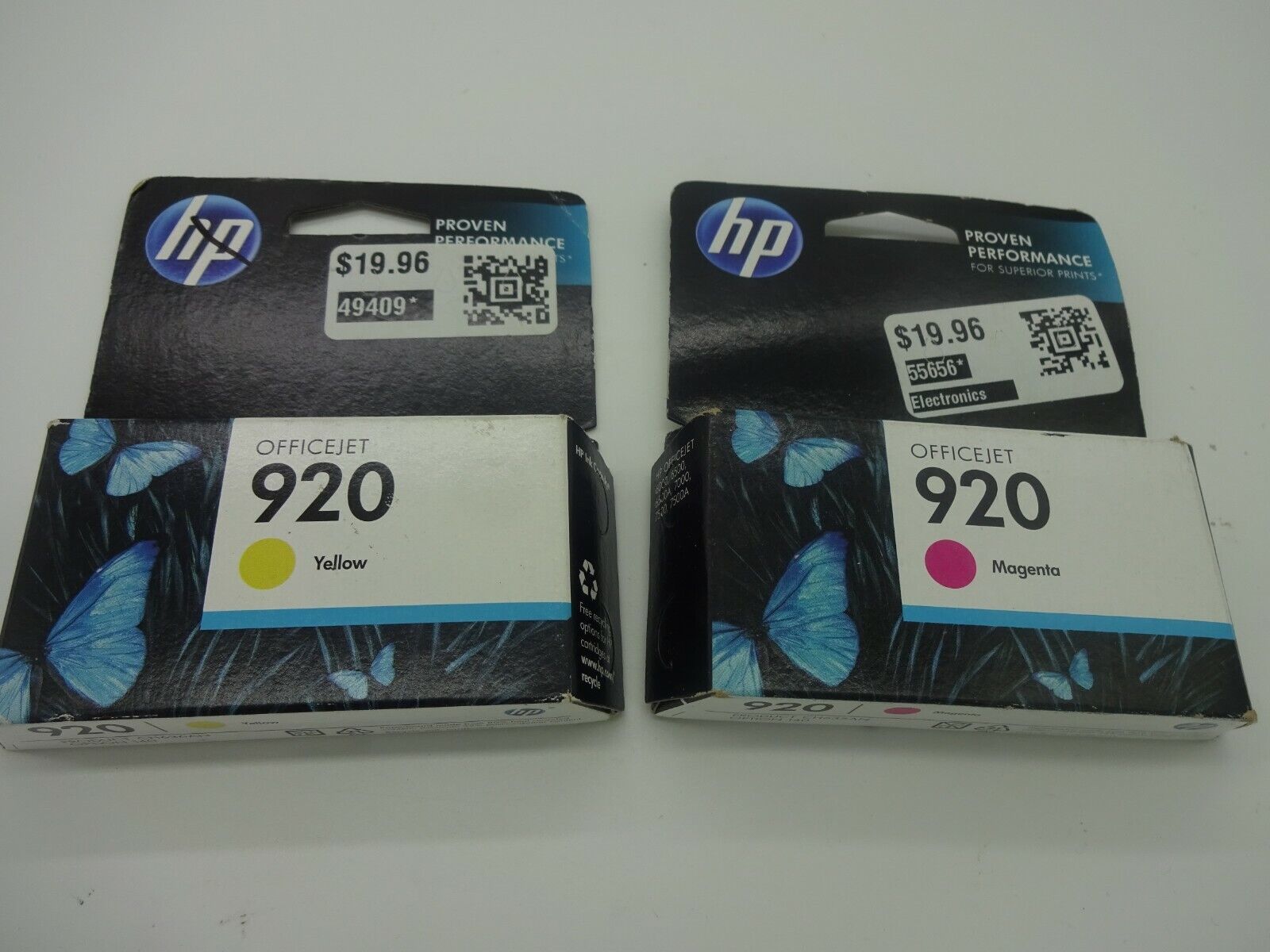 Genuine HP 920 Yellow & Magenta Ink Cartridge Exp 10-2016 & 3-2016 New Sealed