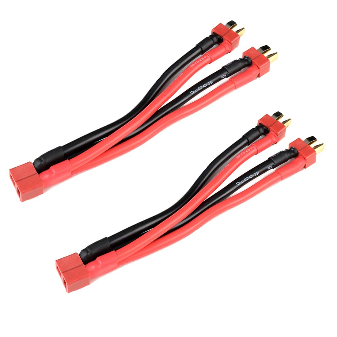 LINSYRC 2pcs T-Plug Parallel Connector 1-Female to 2-Male Adapter Splitter...