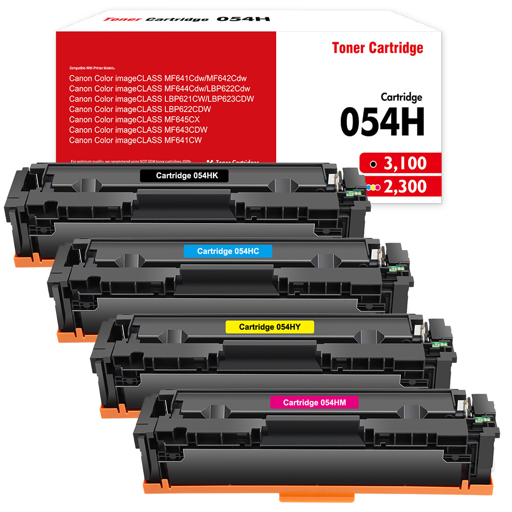 4PK CRG 054H Toner Set for Canon 054 Toner Cartridge Color ImageClass MF642Cdw