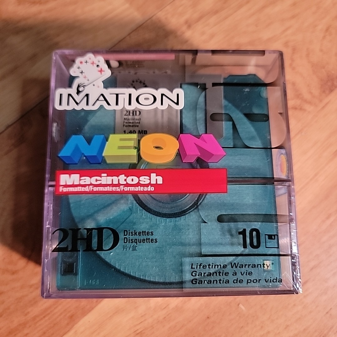 IBM Imation Neon 2HD Diskettes Set of 10  Formatted 1.44 MB for Macintosh