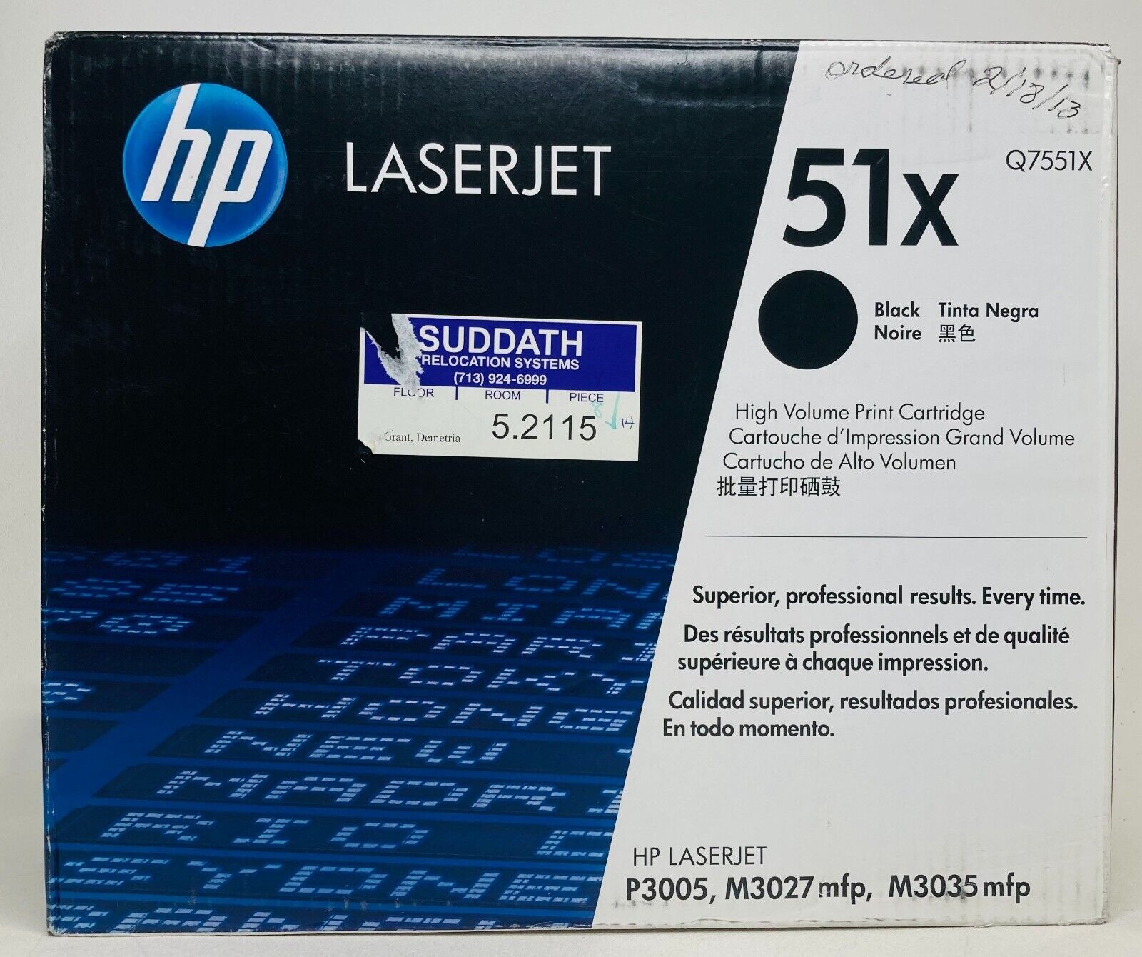 Genuine HP 51X High Yield BLACK LaserJet Toner Cartridge Q7551X OEM NEW SEALED