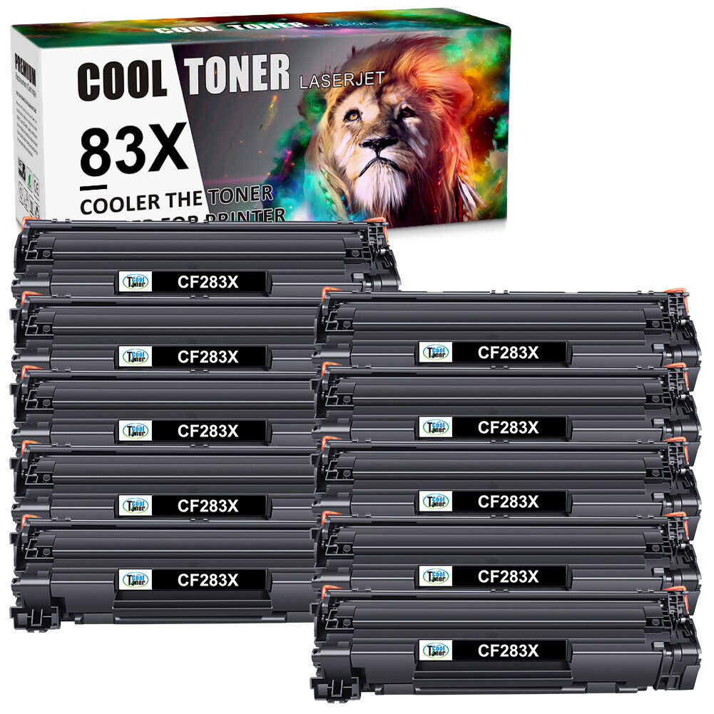 10PK Black CF283X For HP  83X Toner Cartridge LaserJet Pro M201dw M202dw Printer