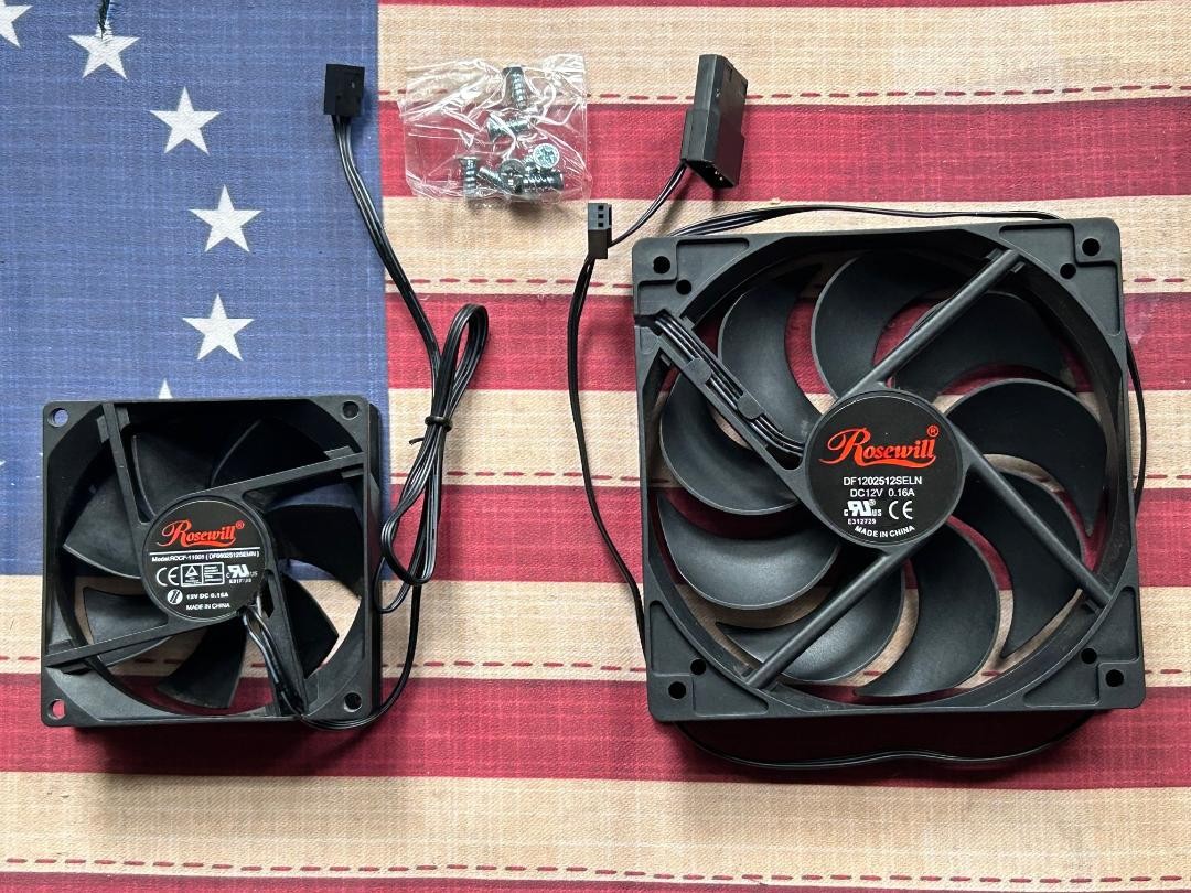 Rosewill 80mm & 120mm Case Fan Bundle – RFA-80-K / DF1202512SELN – Clean, Tested