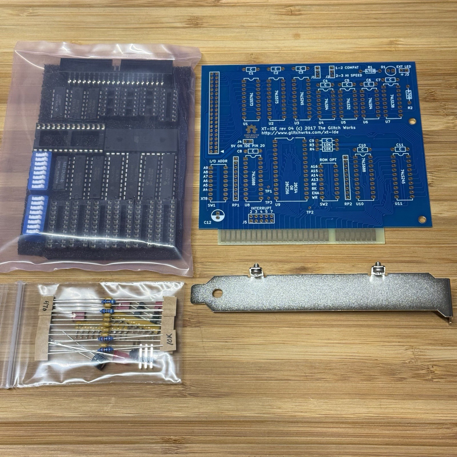XT-IDE ISA 8-Bit IDE Controller DIY Kit XTIDE Including Bracket & Sockets