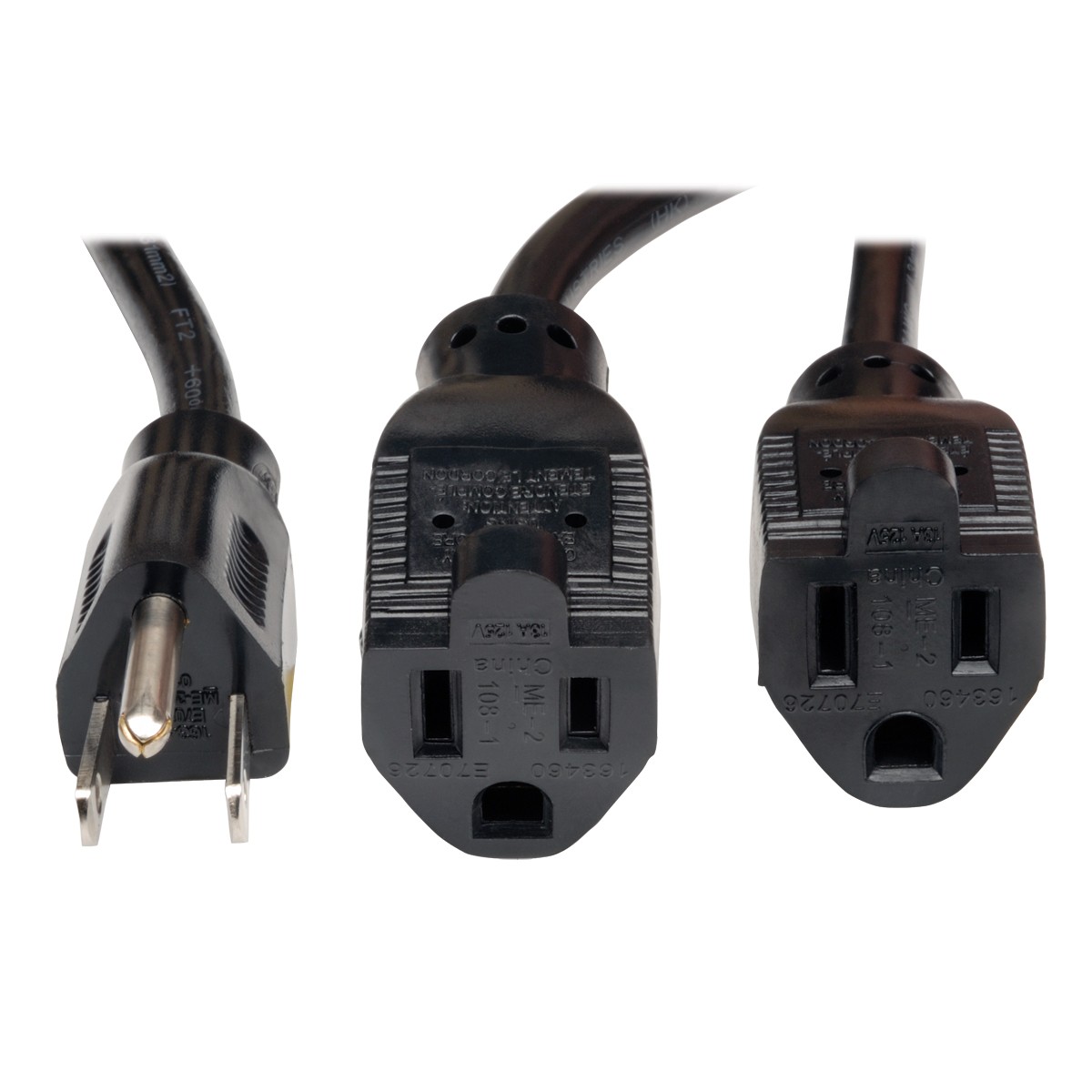 Tripp Lite P02418N13A2R 18in Power Splitter Cord 5-15P to 5-15R