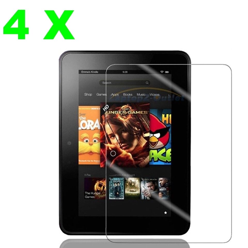 4X Clear Screen Protector Film Cover Guard Amazon Kindle Fire HD 7 inch 2012+KIT