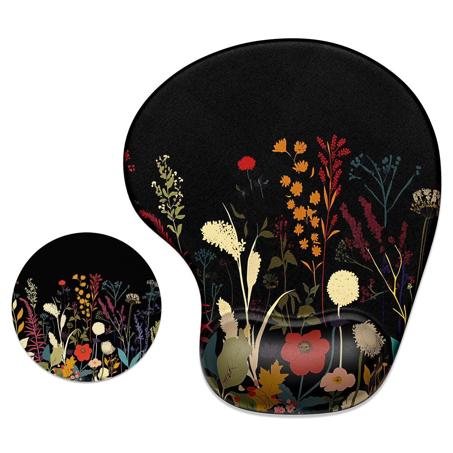 ITNRSIIET Pretty Flowers Ergonomic Mouse Pad and Coaster