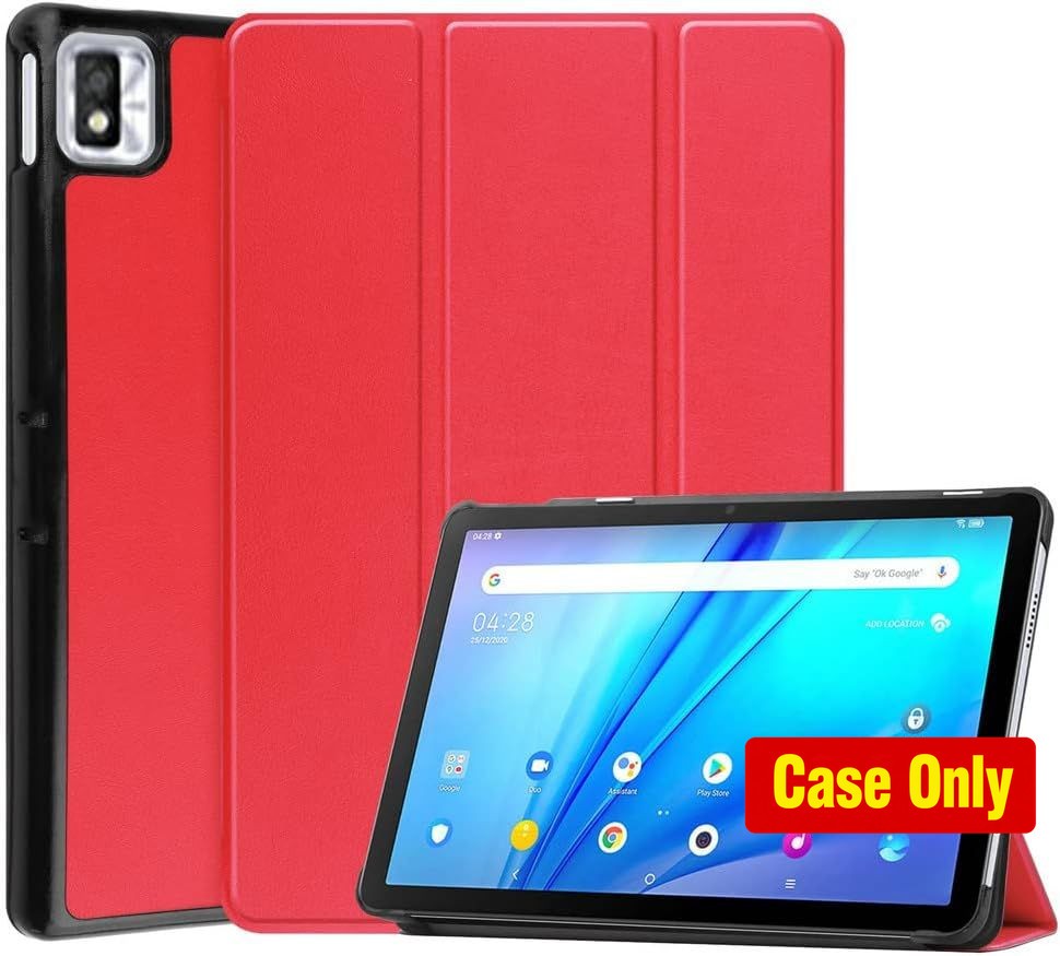 Case for TCL Tab 10s 10.1" - Ultra-Thin PU-Leather Hard Shell Cover - Red