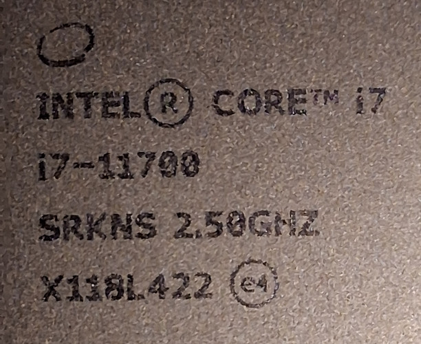 Intel core i7-11700 CPU