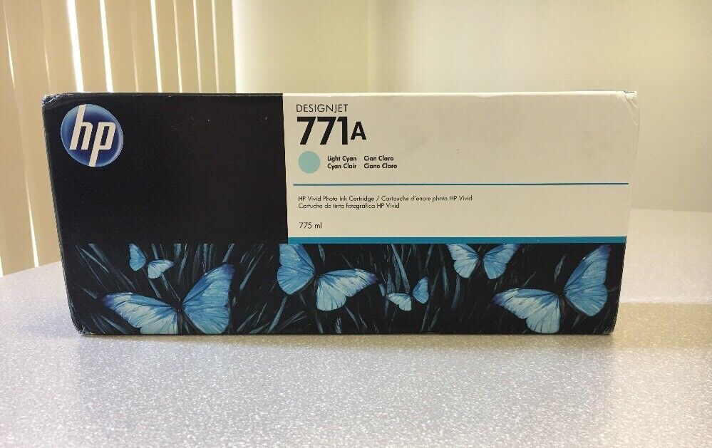 HP 771 771a B6Y20A Light Cyan Ink Cartridge Z6200 Genuine New Sealed Box 2025