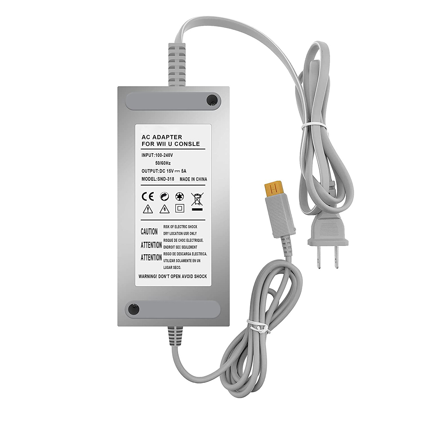 75W AC Adapter Charger for Wii U Console, Replacement for WiiU Console WUP-002 