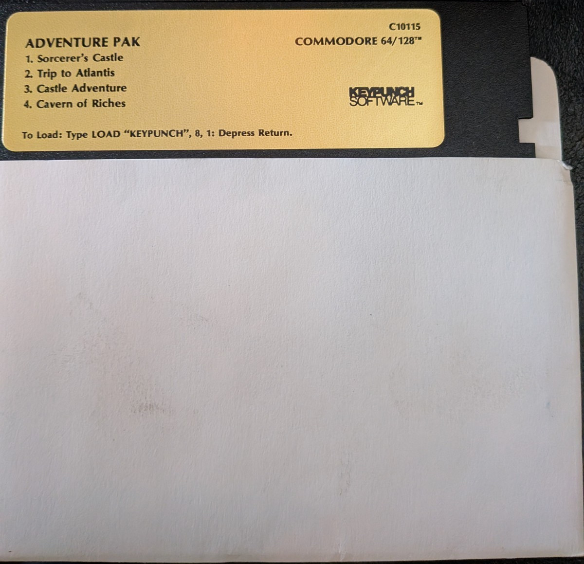 Keypunch Software Adventure Pak for Commodore 64/128 5.25" Floppy Disk C10115
