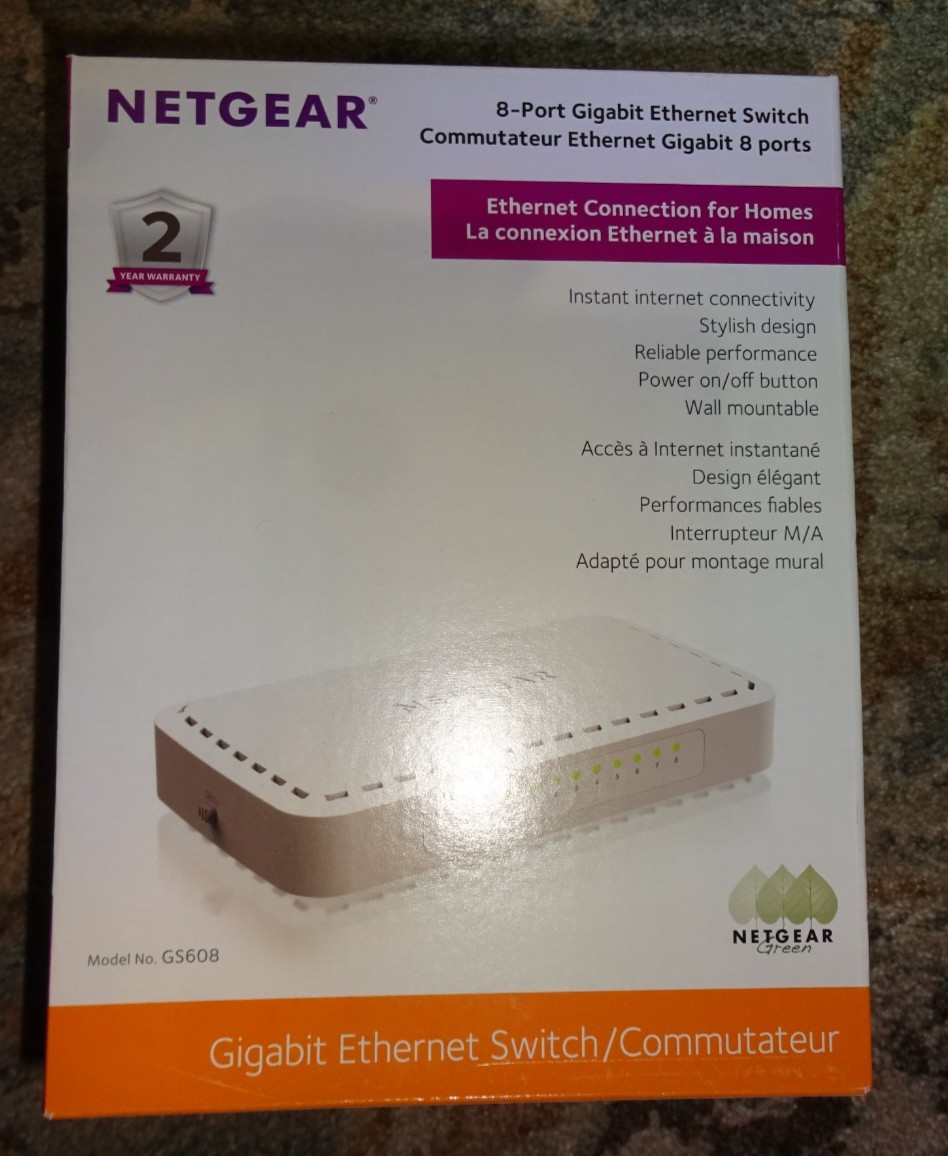 Netgear GS608 V4 8 Port Gigabit Ethernet Switch NEW SEALED