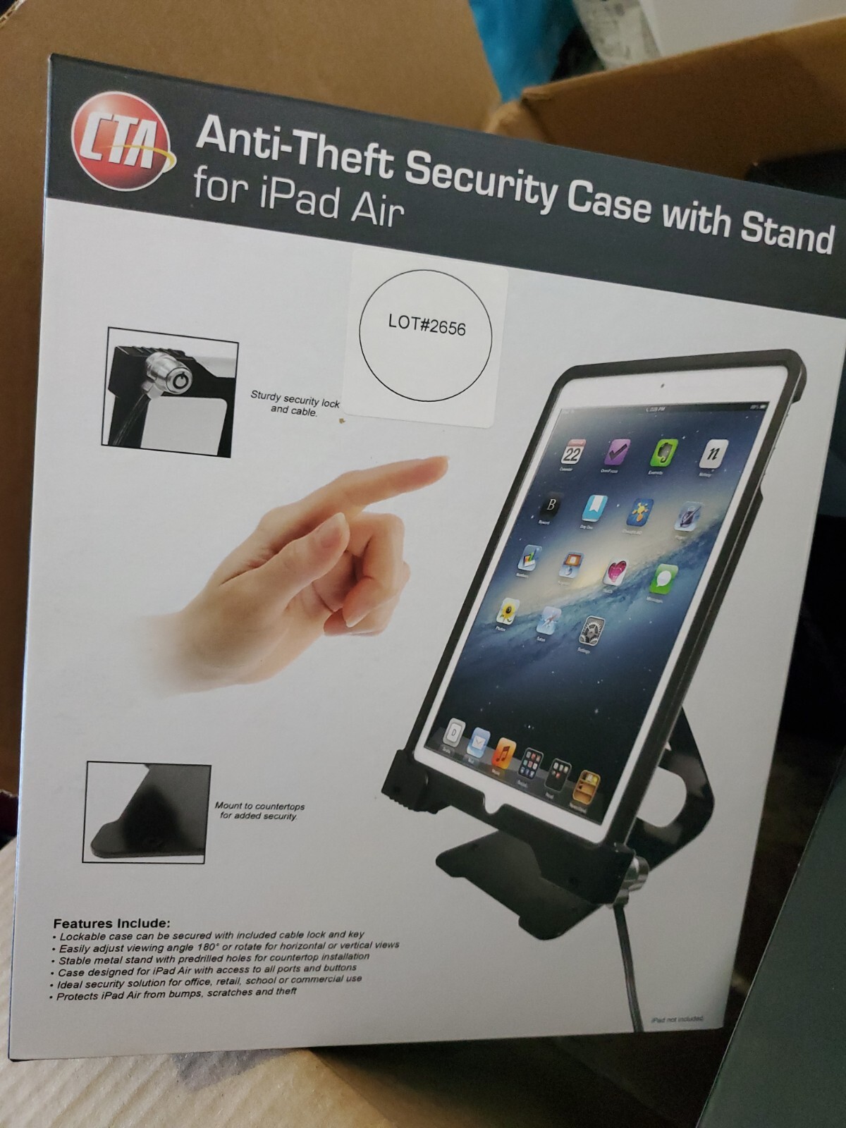 CTA Digital Anti-Theft Security Case with Stand for iPad Air (pad-ascs)
