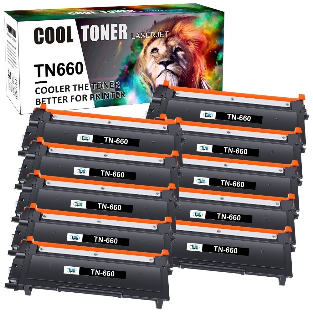 10 Pack TN660 Toner Cartridge For Brother TN630 HL-L2300D HL-L2380DW MFC-L2720DW