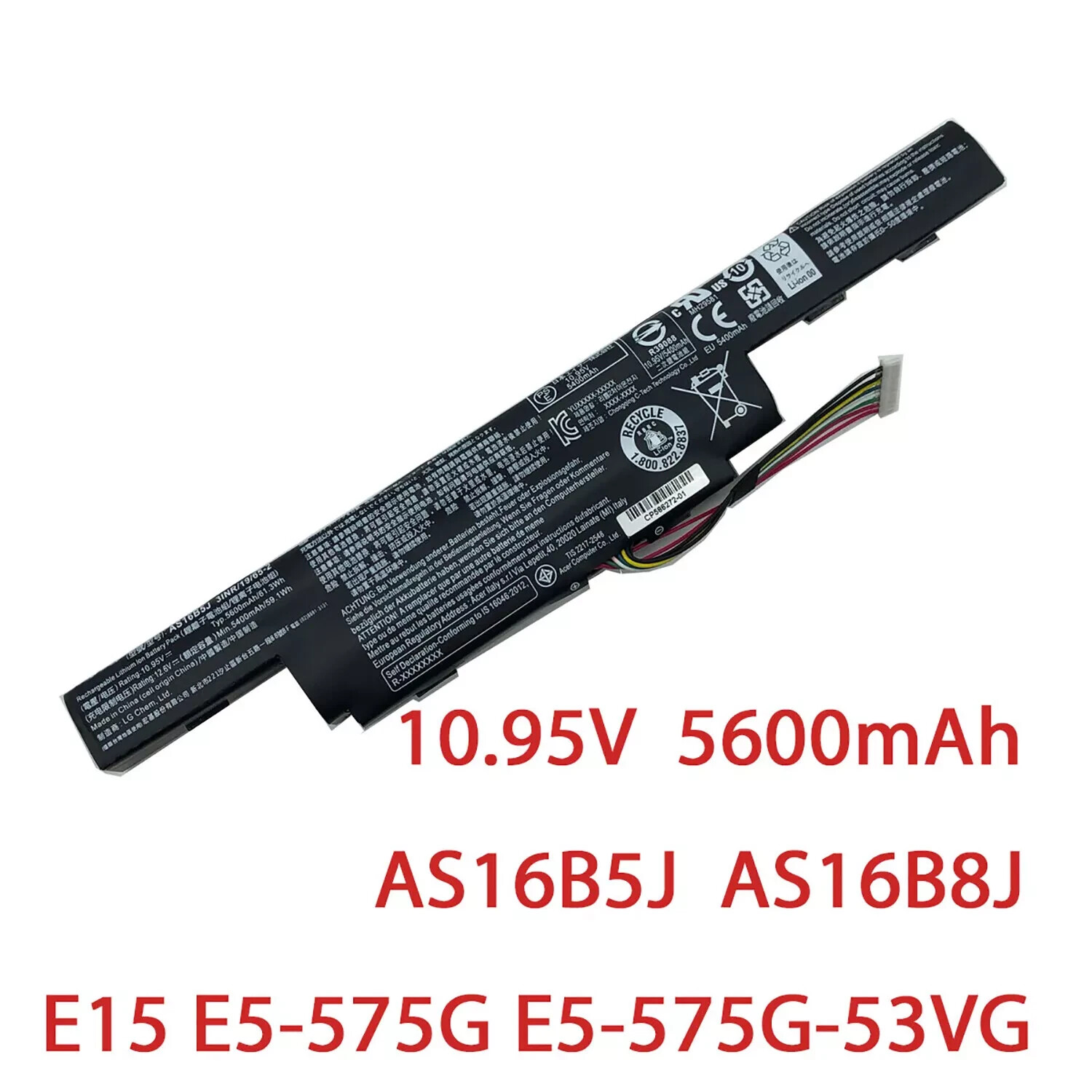 AS16B8J AS16B5J BATTERY FOR ACER ASPIRE E5-575G-5762 F5-573G-50W9 F5-573G-51AW
