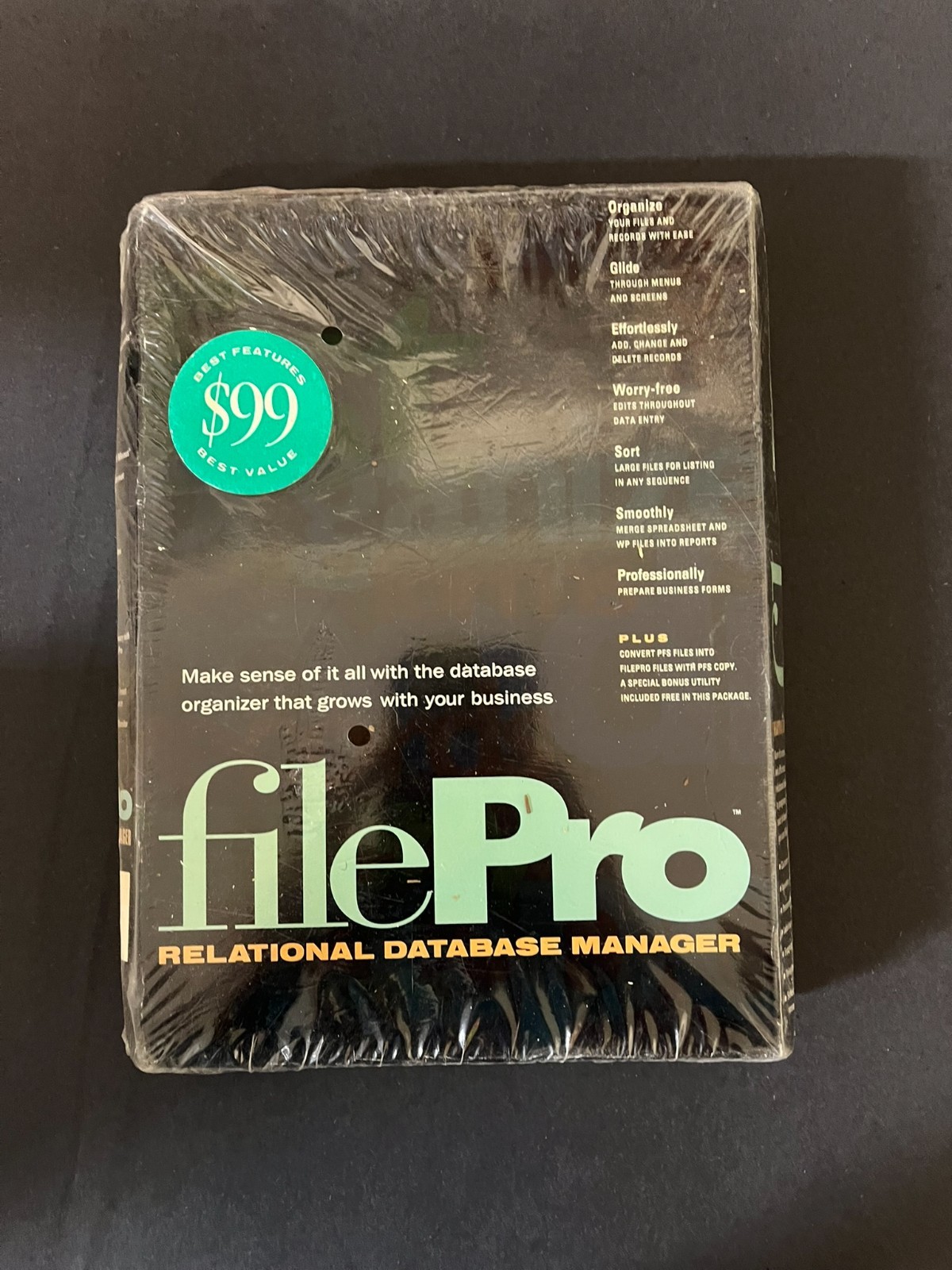 Vtg File Pro Relational Database Manager software MS-DOS Tandy New NOS Sealed