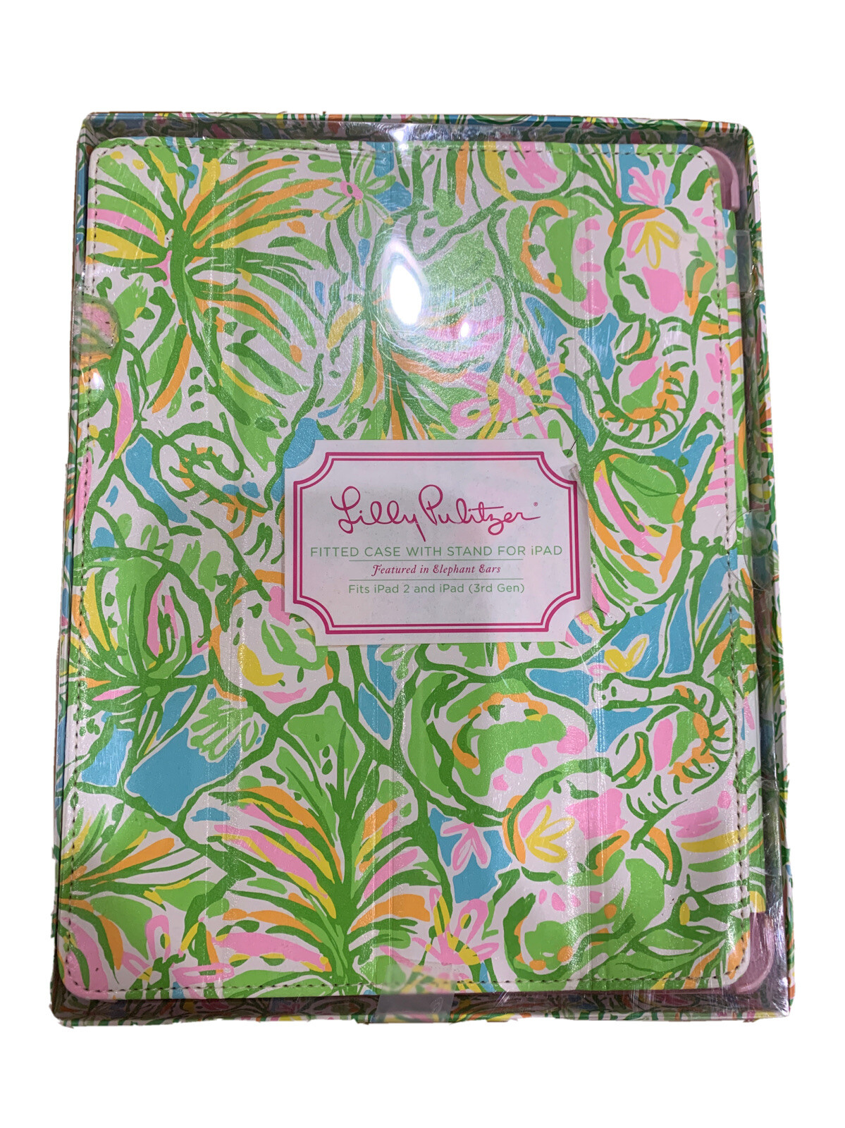 Lilly Pulitzer iPad Cover Case Fits iPad 2, iPad 3rd Gen, PinkGreen Elephant NIB