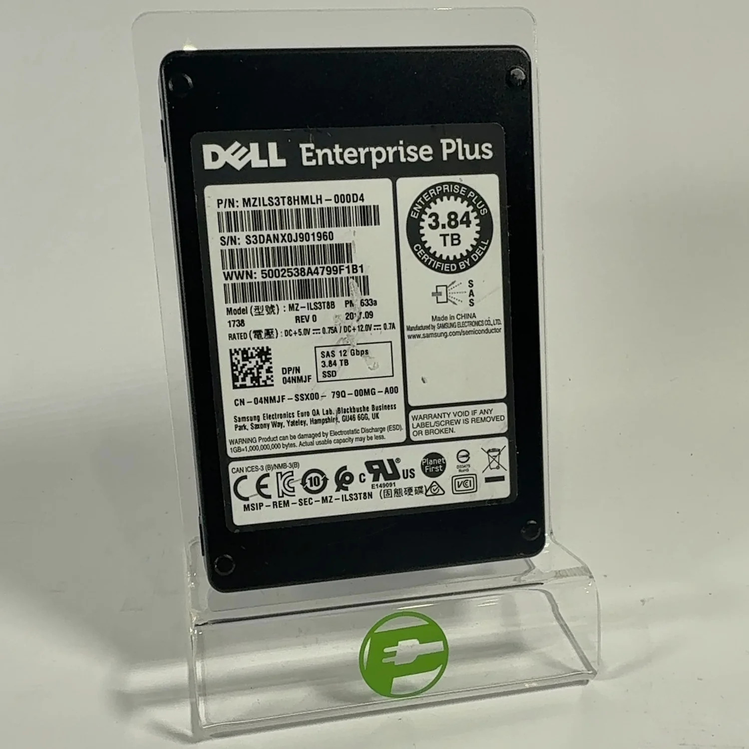 Dell 2.5" MZ-ILS3T8B 04NMJF 3.84TB SAS 12Gbps SSD 4NMJF Solid State Drive