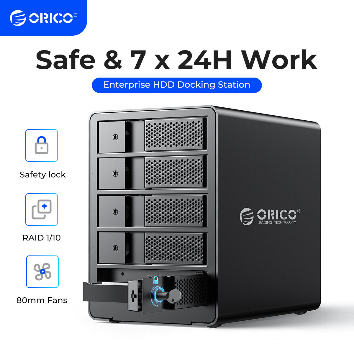 ORICO 5 Bay Raid Enclosure USB3.0 SATA External Hard Drive Enclosure Up to 80TB