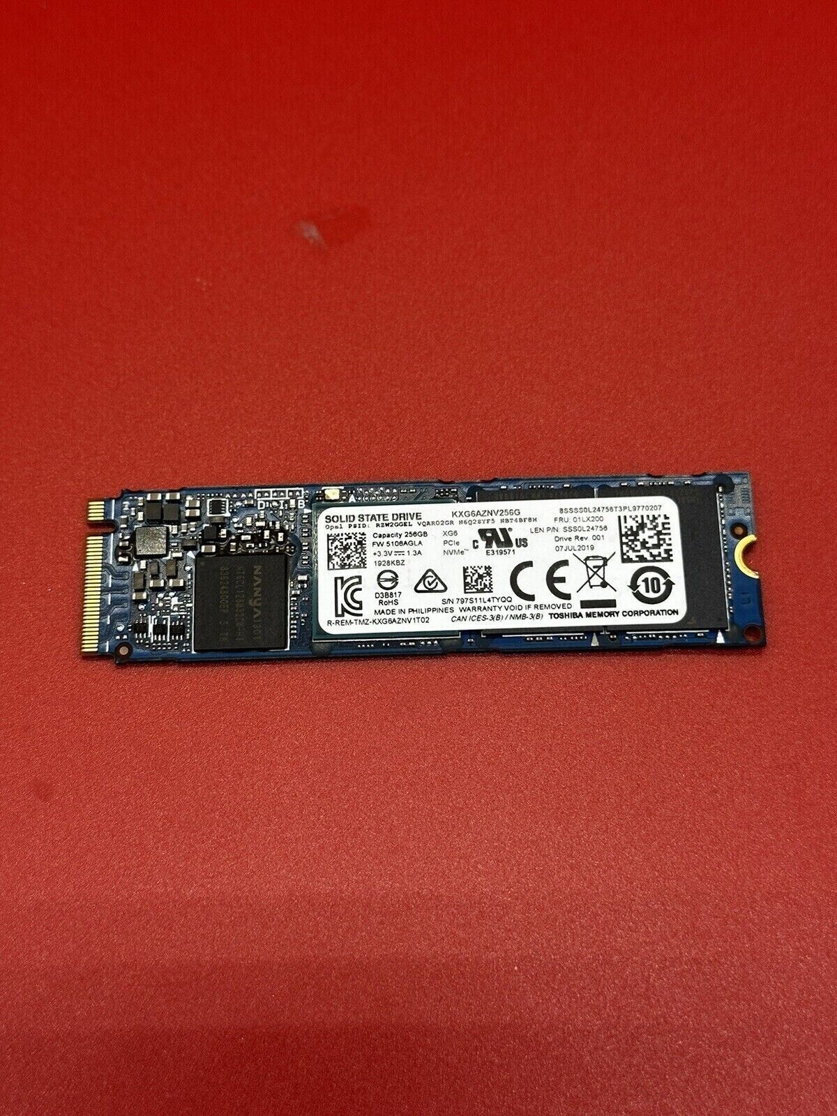 Lenovo P53s 15.6” Gen 2 Kioxia 256GB NVMe M.2 SSD Solid State Drive KXG6AZNV256G