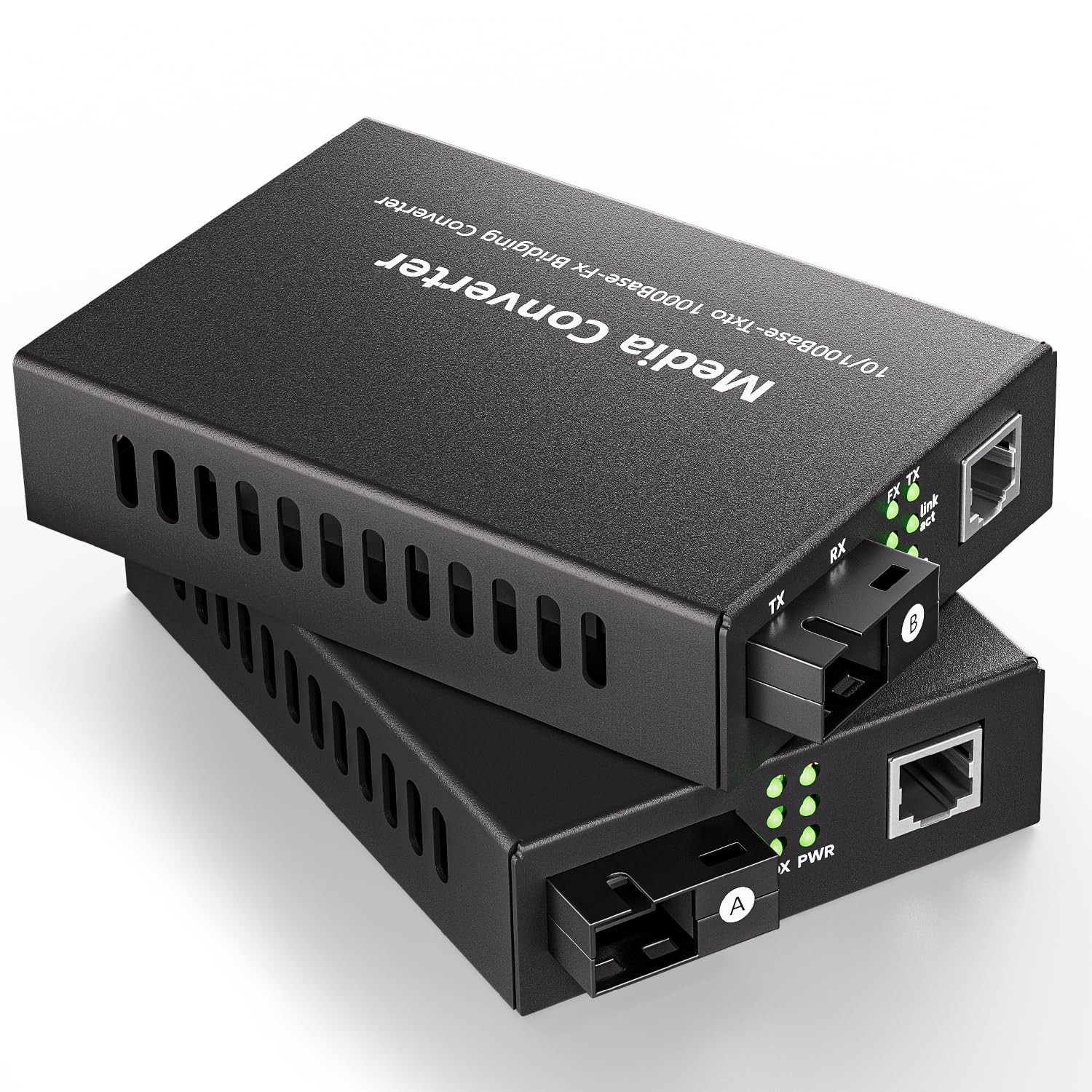 a Pair Single Mode Bidi Fiber to Ethernet Media Converter SMF Single SC Fiber...