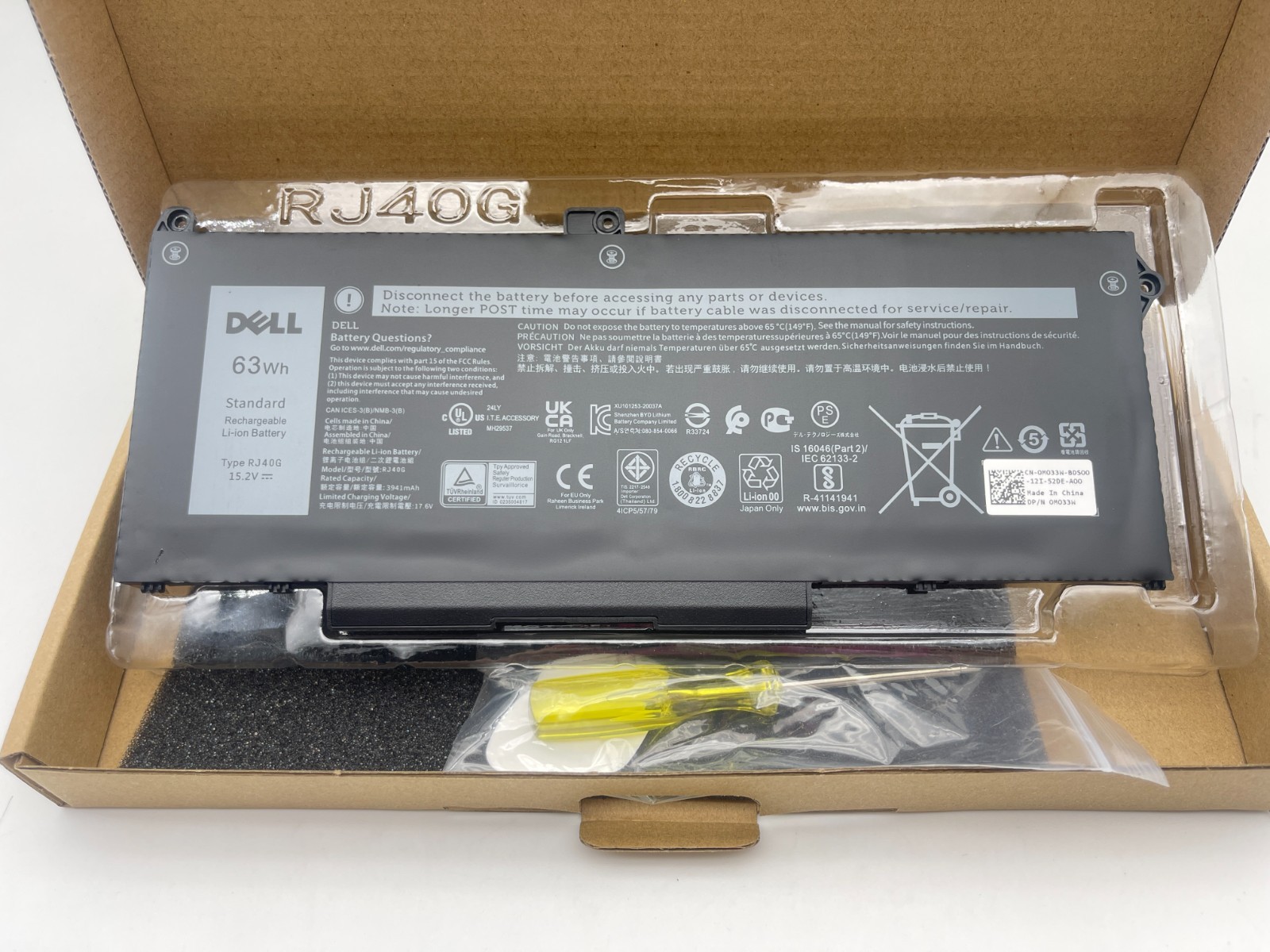 NEW OEM RJ40G Battery For Dell Latitude 5420 P137G 5520 P104F Precision 15 3560