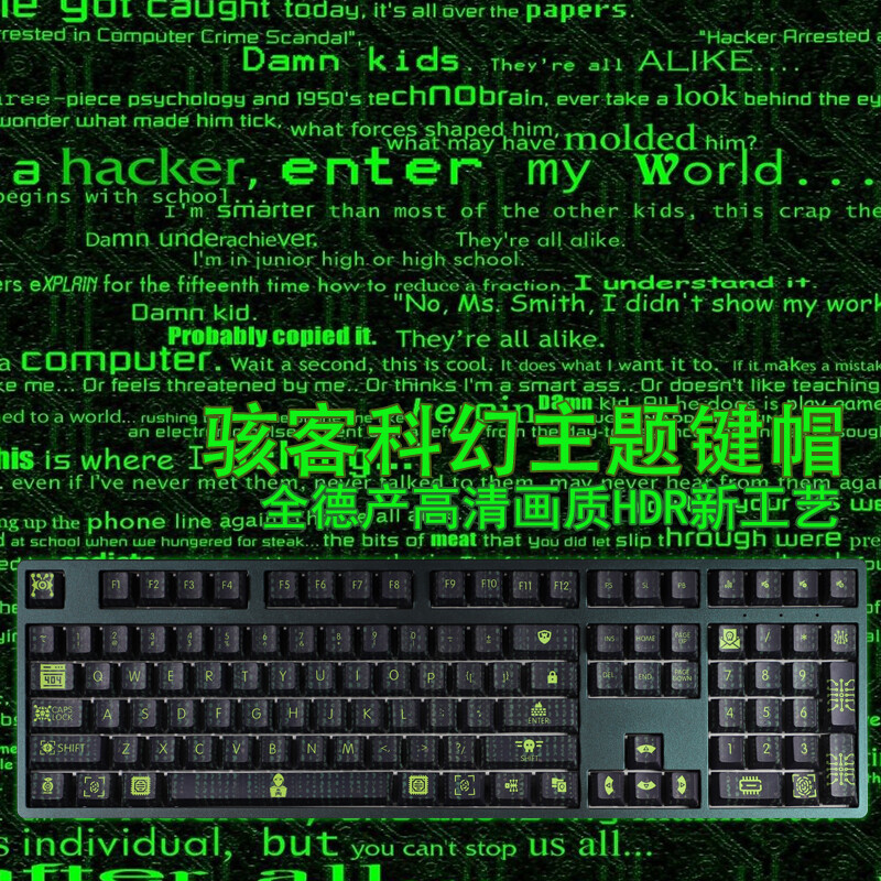 Cyberpunk Hacker Theme Keycap Cherry Profile 108 Key Set PBT For MX 