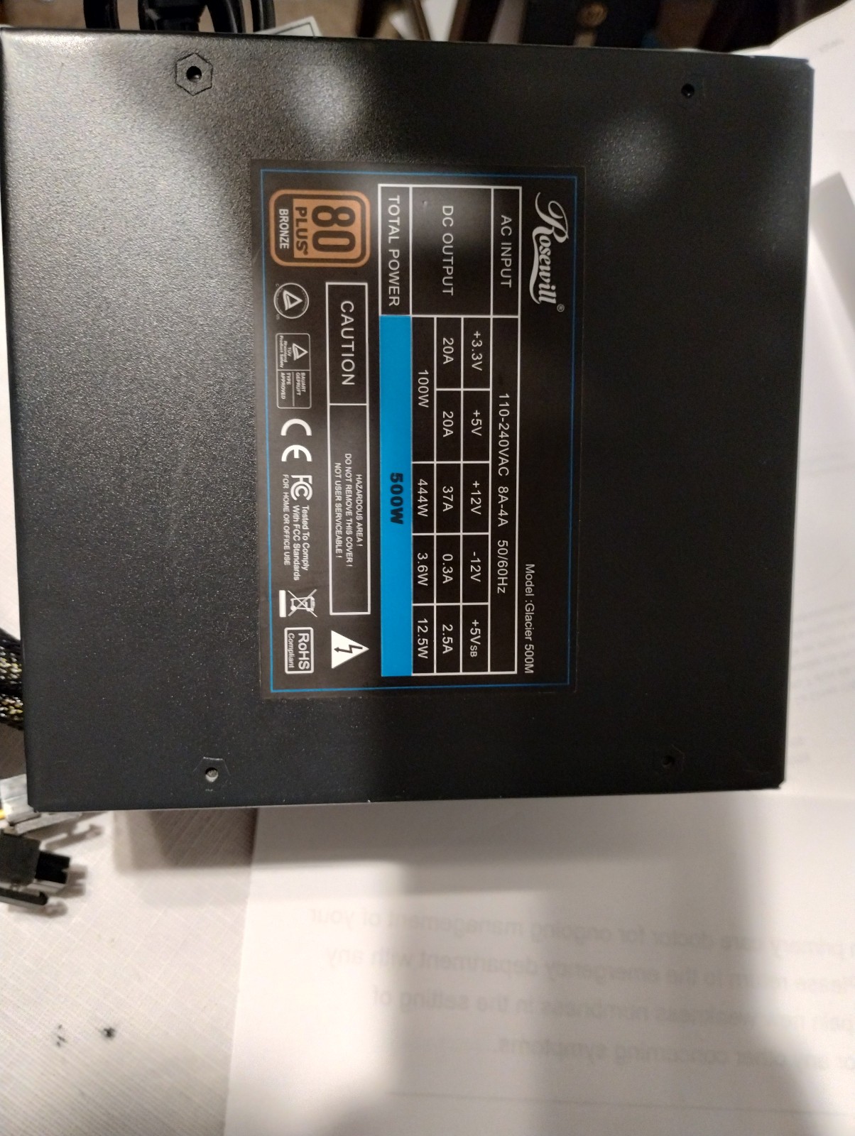 powersuplay rosewill 500