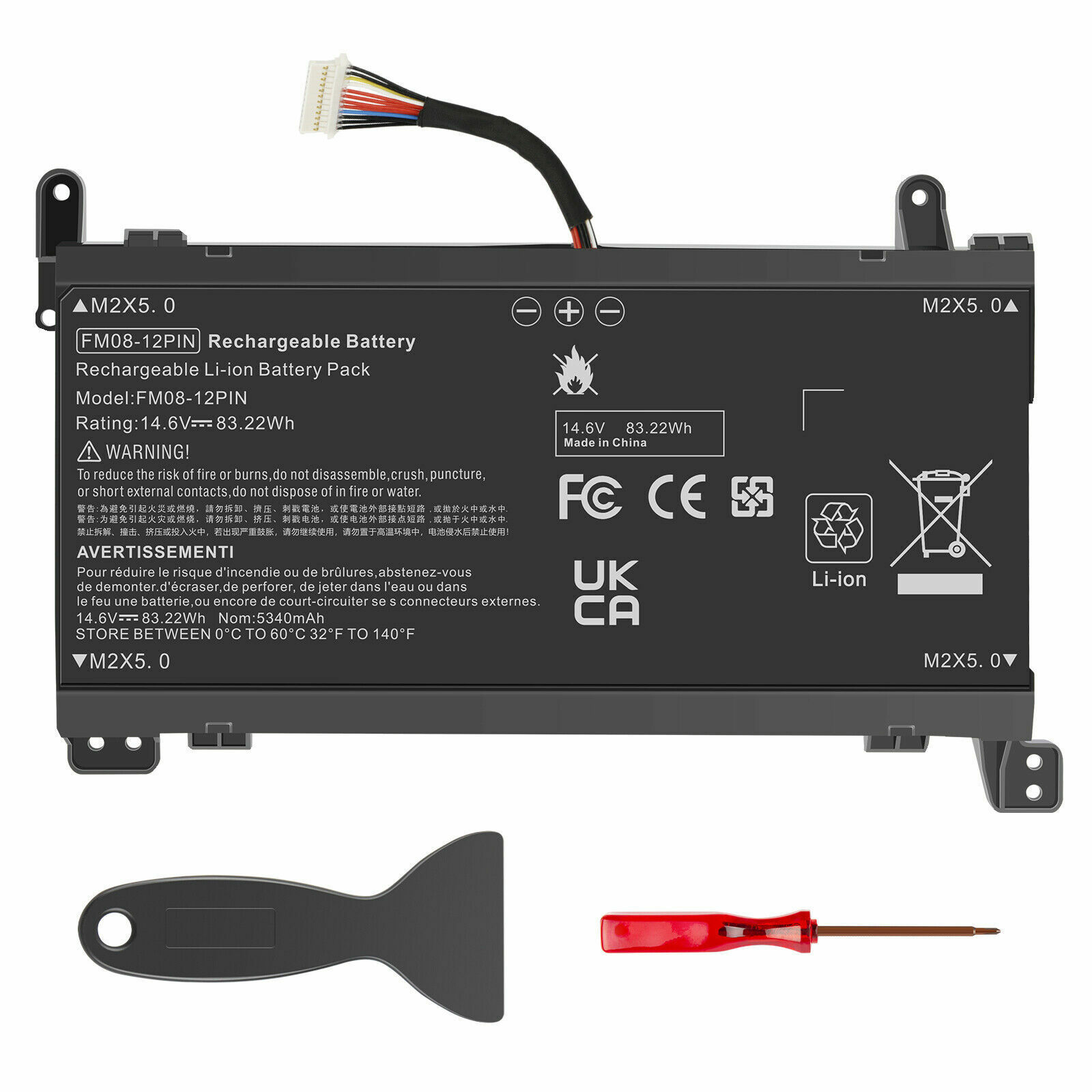 12Pin/16Pin FM08 Battery for HP OMEN 17-AN008CA 17-AN012DX 17-AN013DX 17-AN020CA