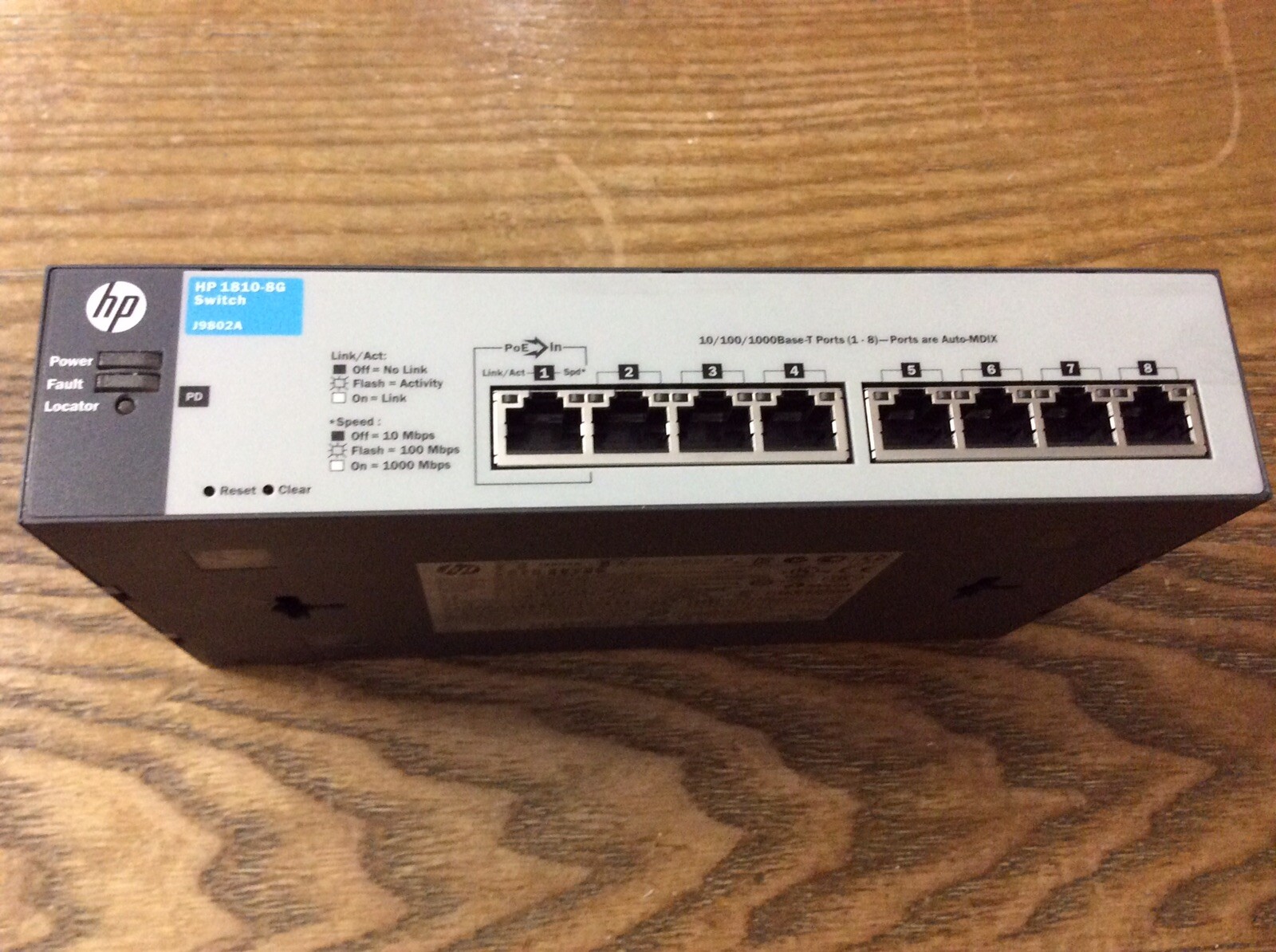 HP Procurve 1810-8G Gigabit Network Switch J9802A. No Accessories.