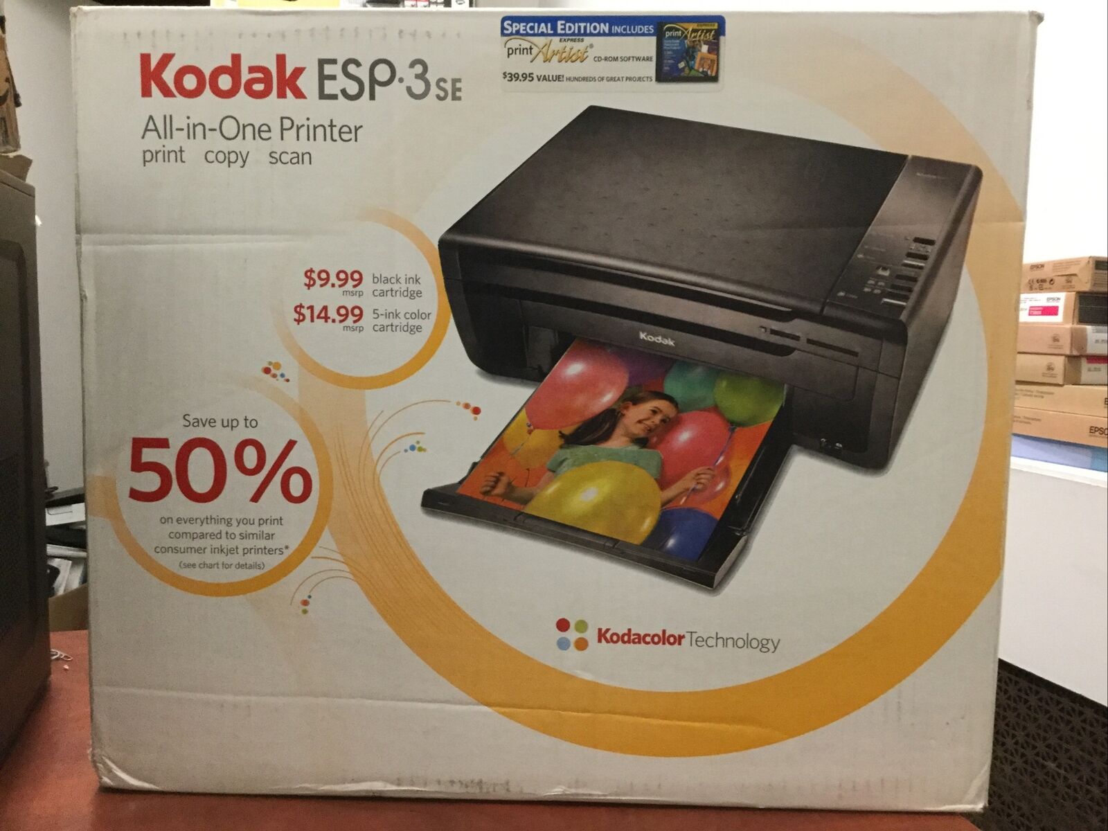 New Kodak ESP-3 Easyshare All In One Printer 1629054 Plus Bonus Free Photo Paper