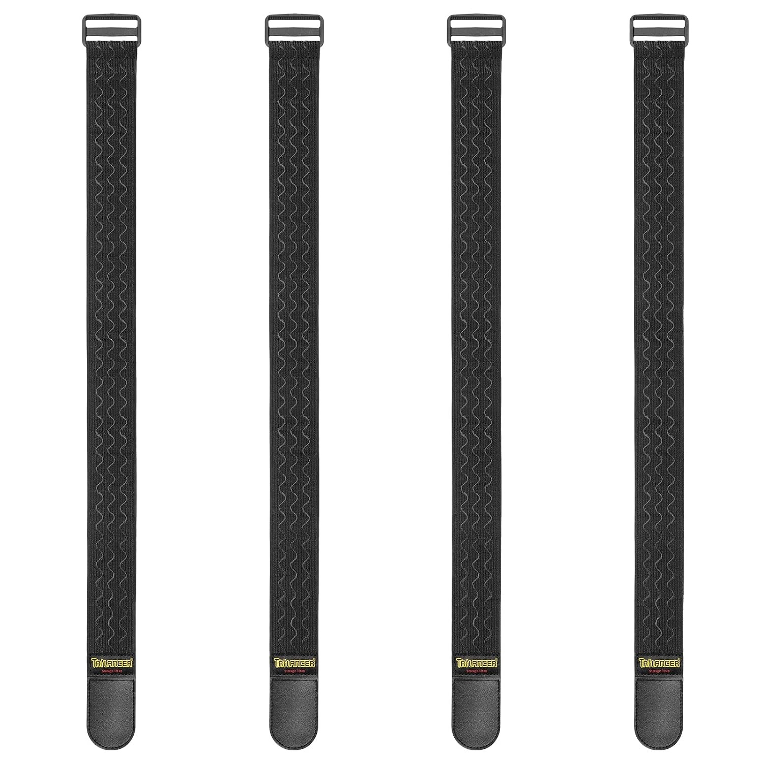 Trilancer Elastic Cinch Straps with Anti-Slip Strips, 24'' x 2'' (4 Pack)