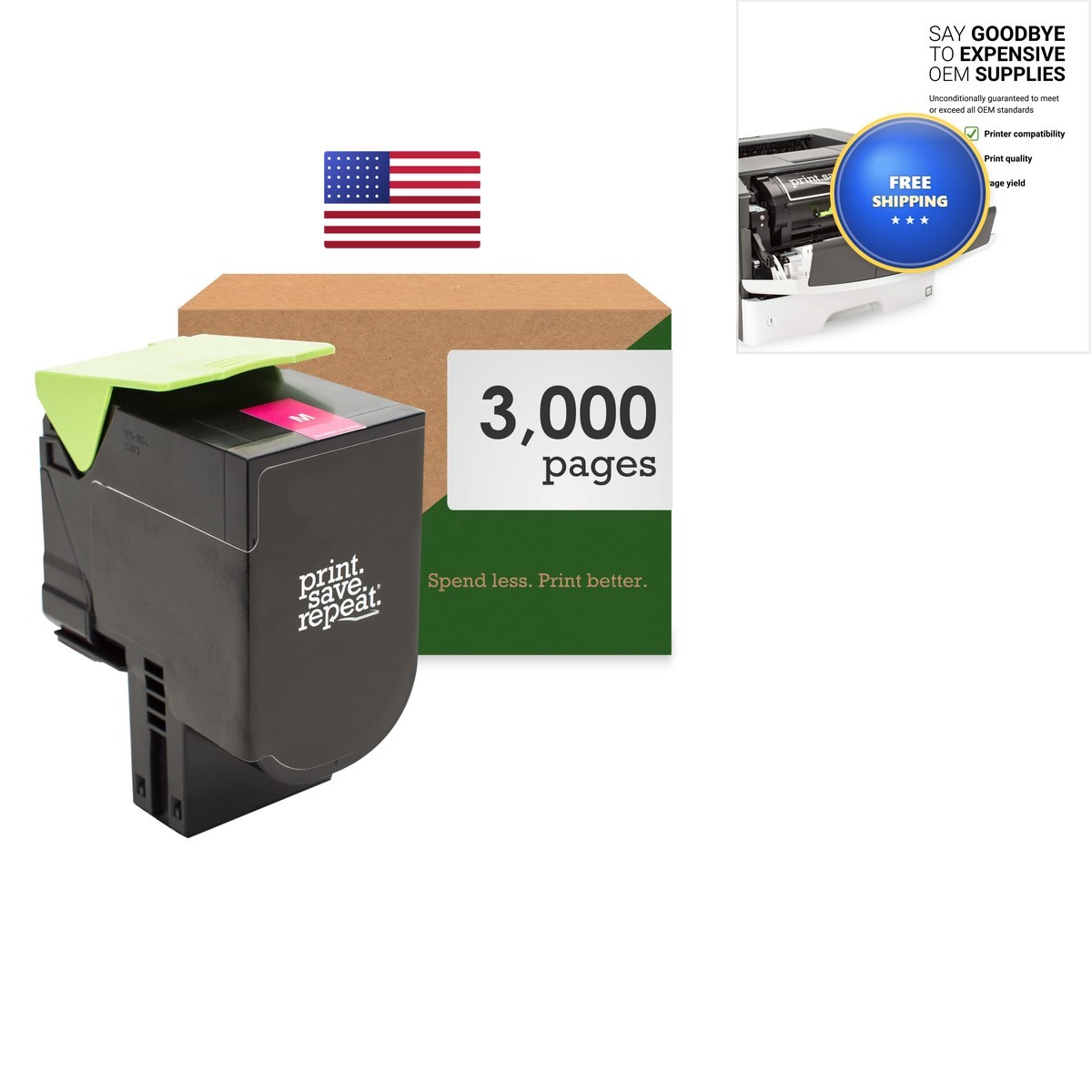 Lexmark 801HM Magenta High Yield Toner Cartridge for CX410 CX510 (3,000 Pages)