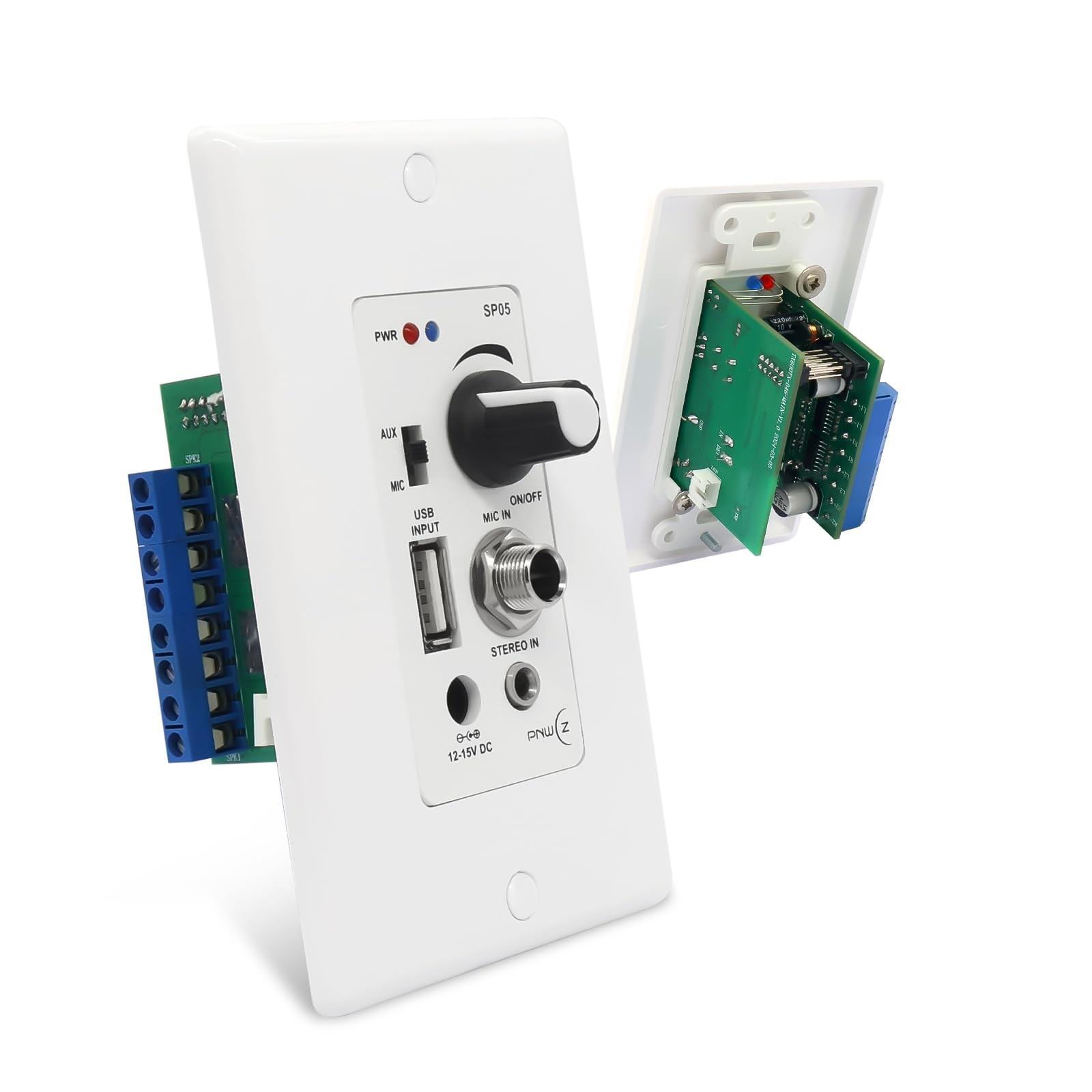 PNWCZ Wall Amplifier Compatible with Bluetooth 4 Channels Volume Control Wall...