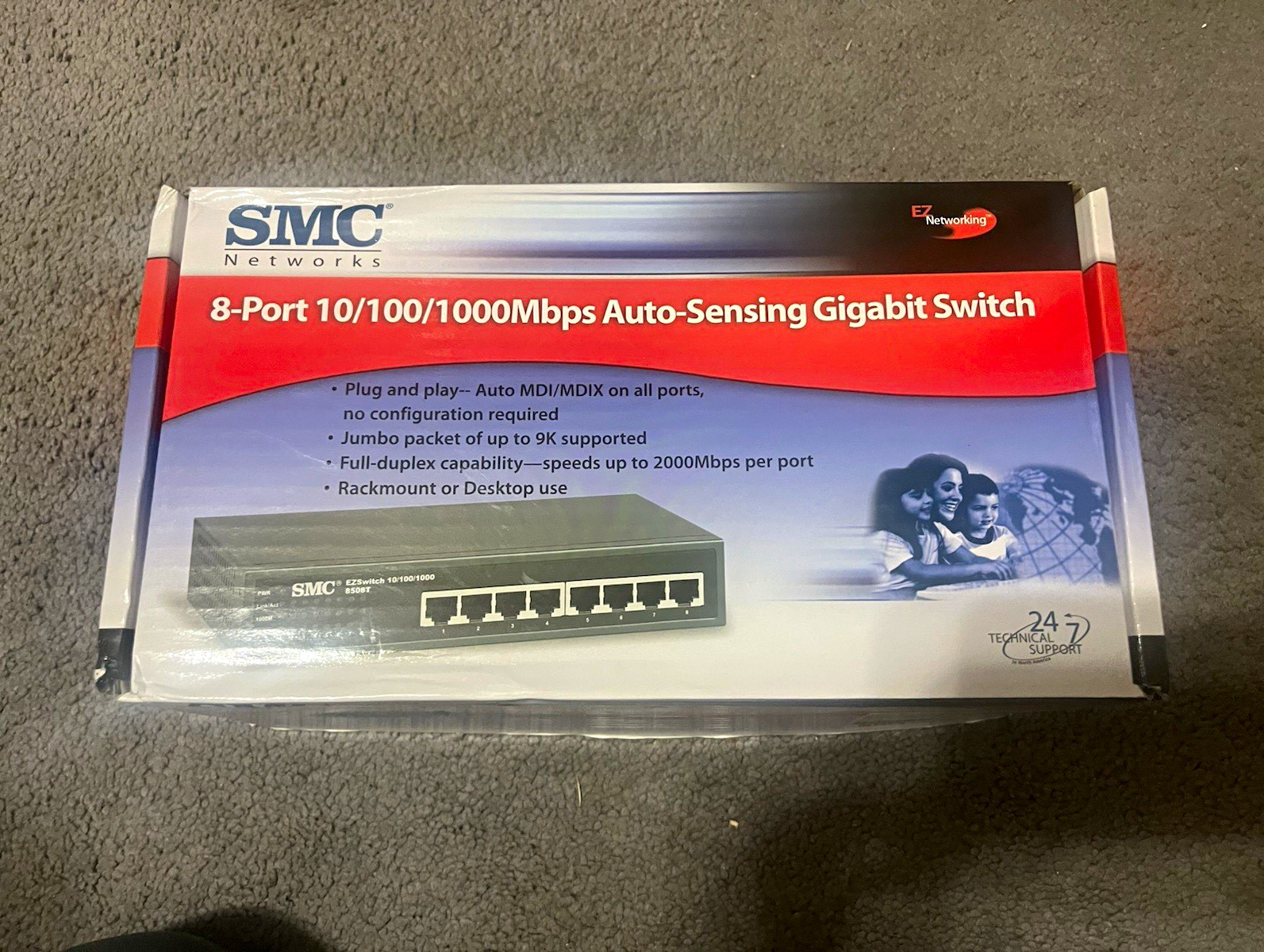 SMC Networks EZ Switch SMC8508T 8-Port Unmanaged Gigabit Desktop RJ-45