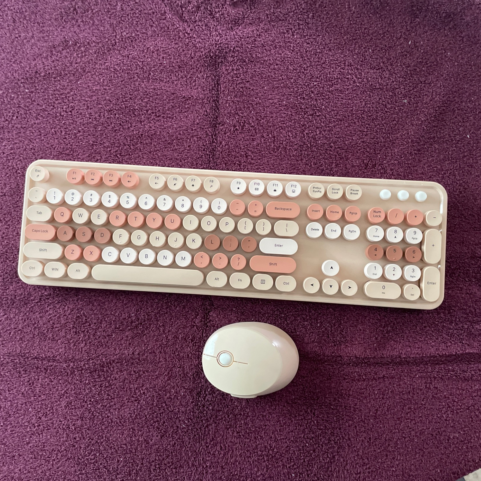Mofii Sweet Retro Colorful Keyboard & Mouse Combo Wireless Mixed Chocolate