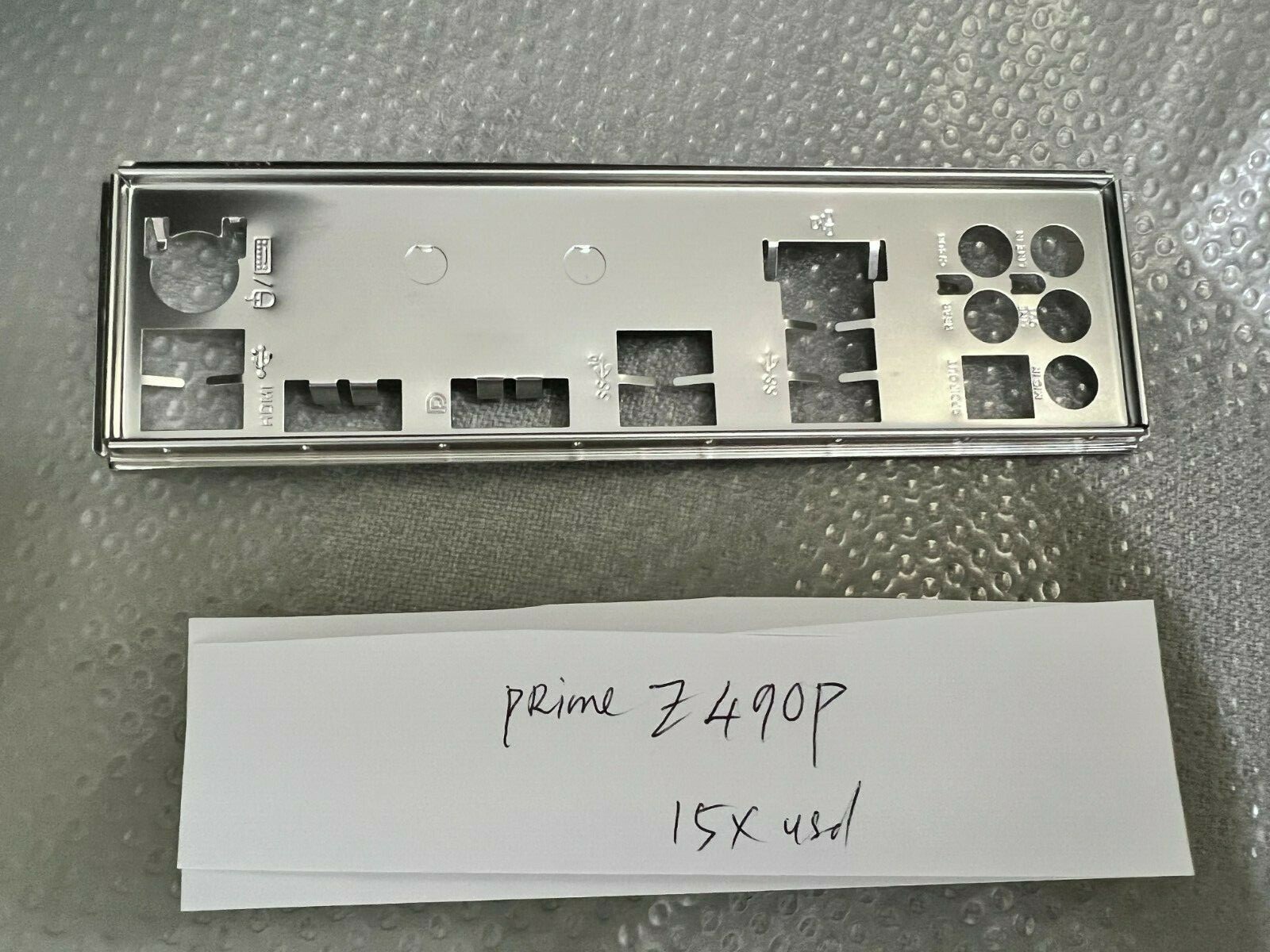 NEW ASUS IO SHIELD FOR ASUS PRIME Z490P , ORIGINAL ,NEW SEALED