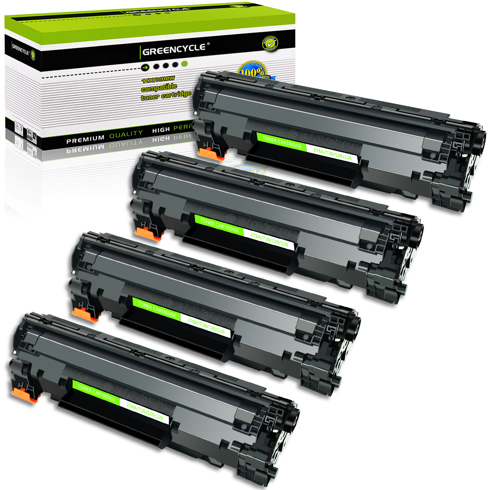 GREENCYCLE 4PK CE278A Black Toner Compatible with HP LaserJet M1536dnf P1606dn