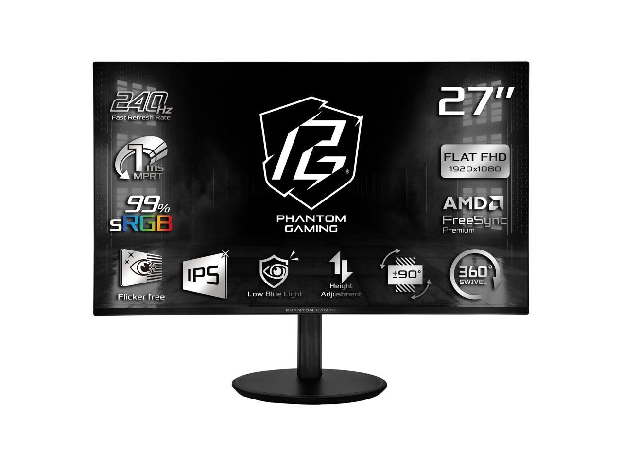 ASRock Phantom Gaming 27 inch Full HD 240Hz IPS FHD AMD FreeSync Premium