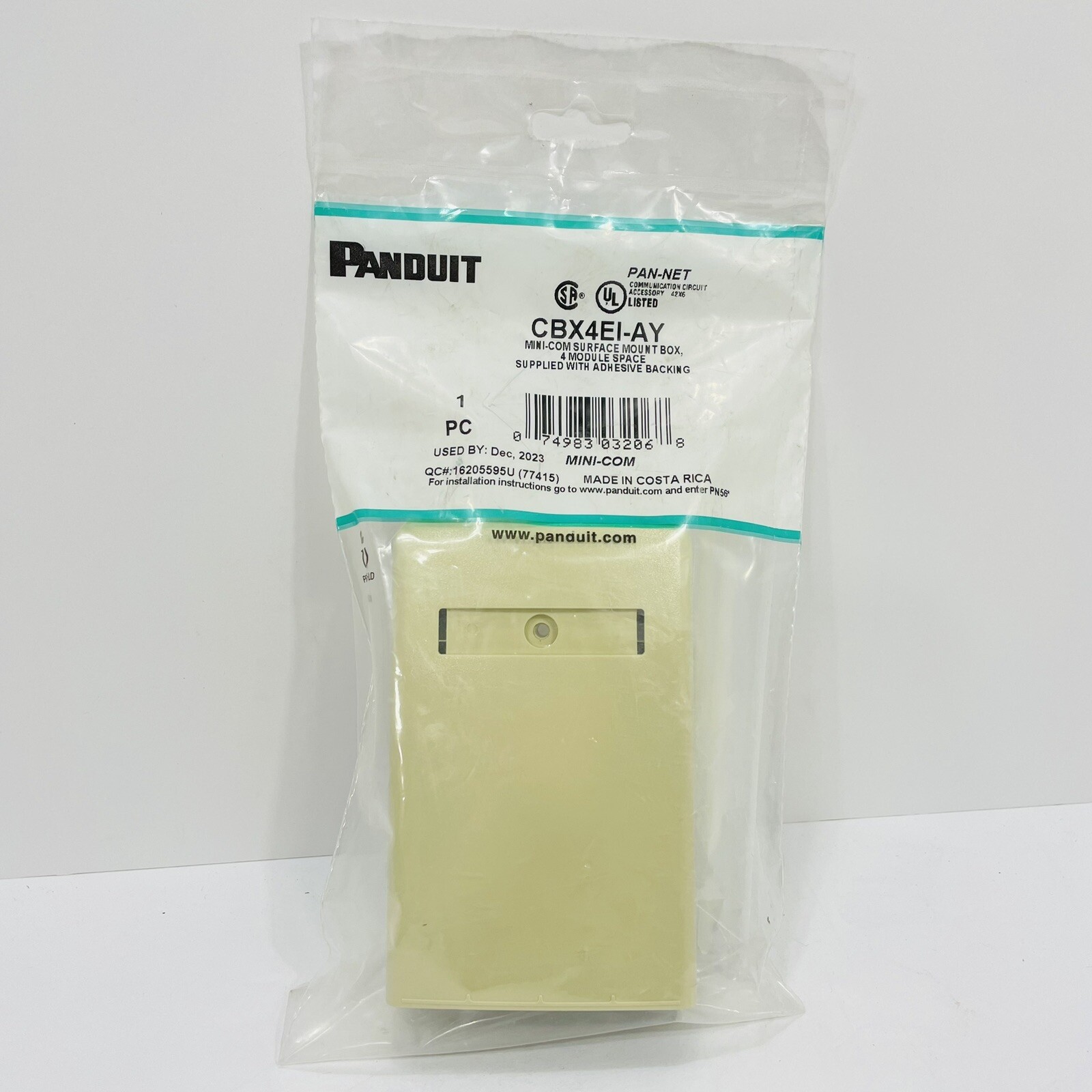 Panduit CBX4EI-AY Ivory Mini-Com Surface Mount 4 Port Box ~NEW~