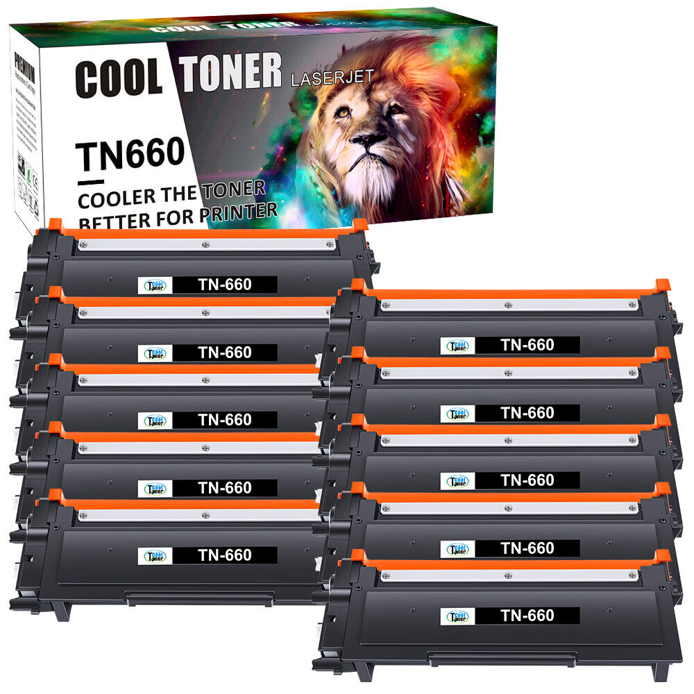 10PK Compatible for Brother TN660 TN630 High Yield Toner HL-2300D DCP-L2540DW