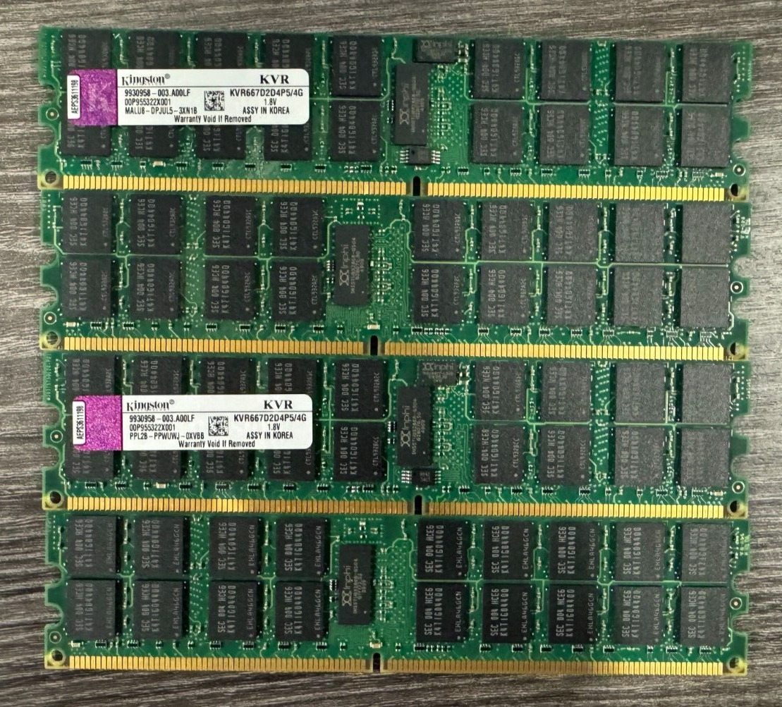 Kingston ValueRAM 16GB (4 x 4GB) KVR667D2D4P5/4G DDR2 SDRAM Server Memory