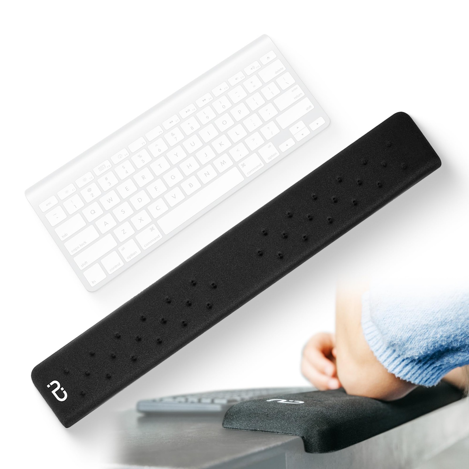 EdgeRest PostureUp L-Shaped Desk Long Wrist Rest Elbow, Forearm Large, Black
