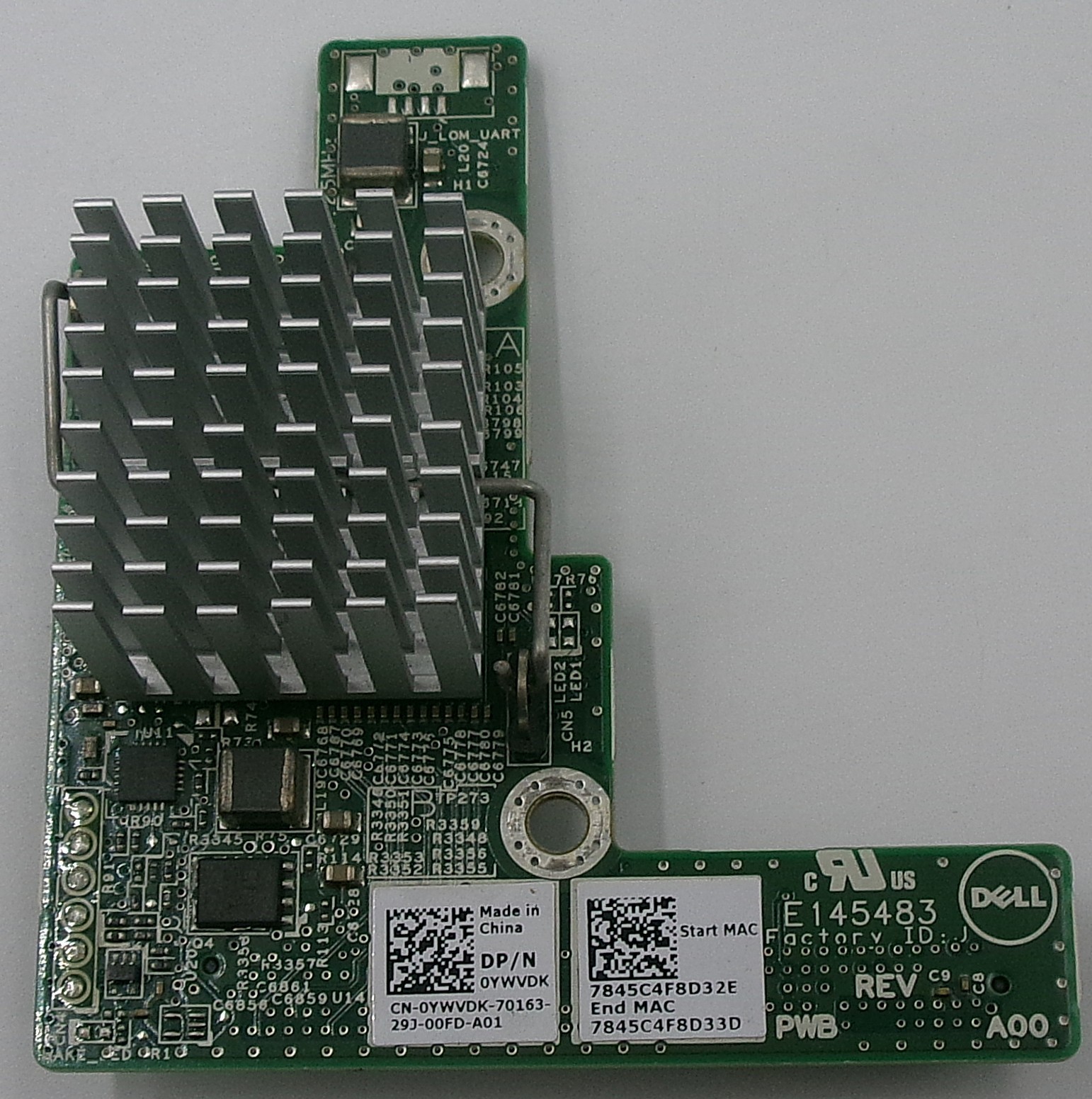 Dell 0YWVDK Network Controller Card Broadcom 10GB/s DP for PowerEdge M420